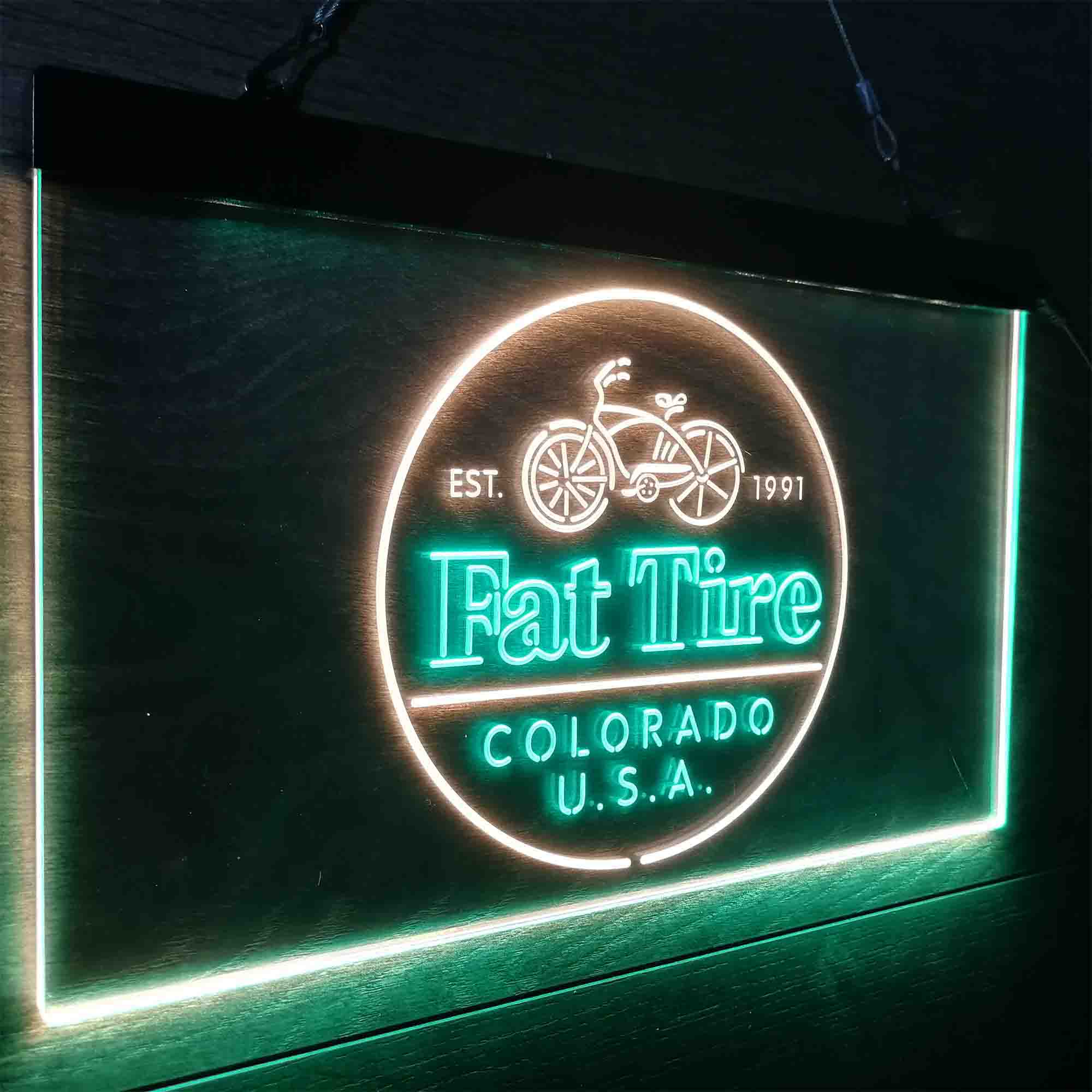 Fat Tire Est. 1991 Colorado USA Neon-Like LED Sign