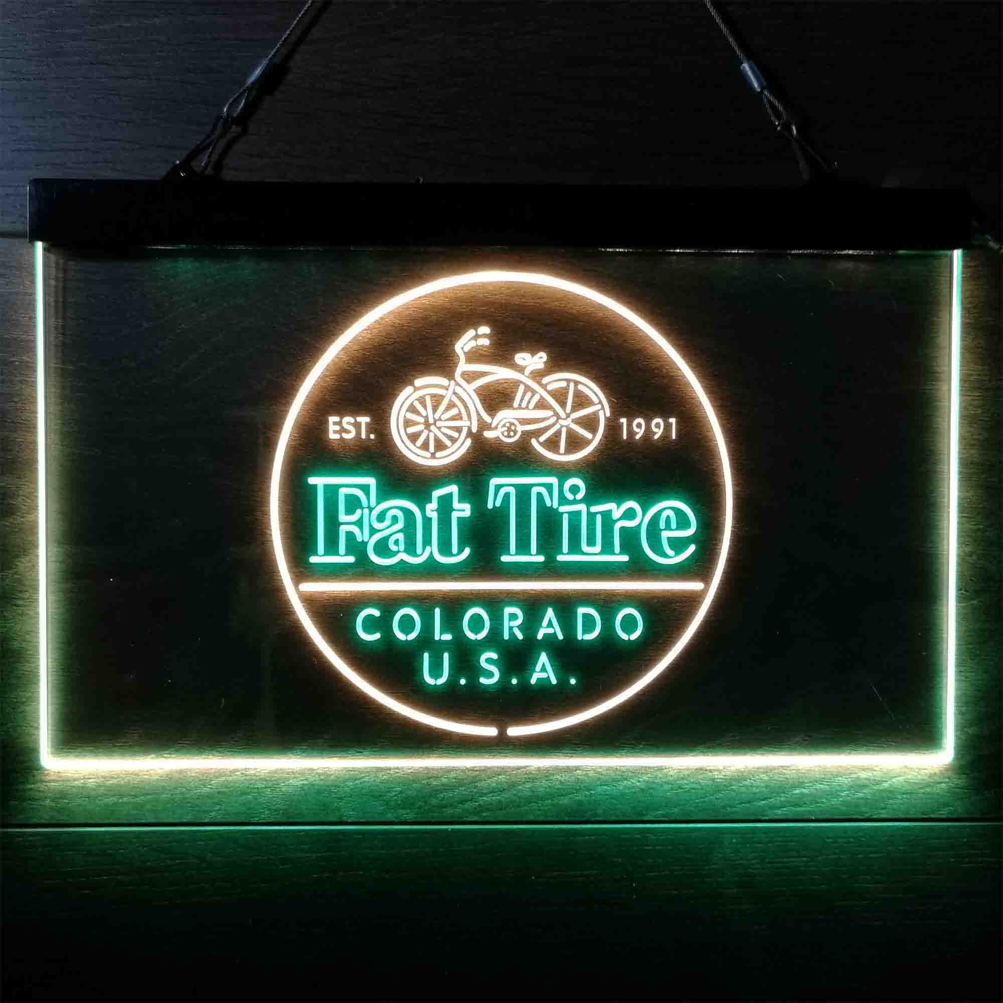 Fat Tire Est. 1991 Colorado USA Neon-Like LED Sign