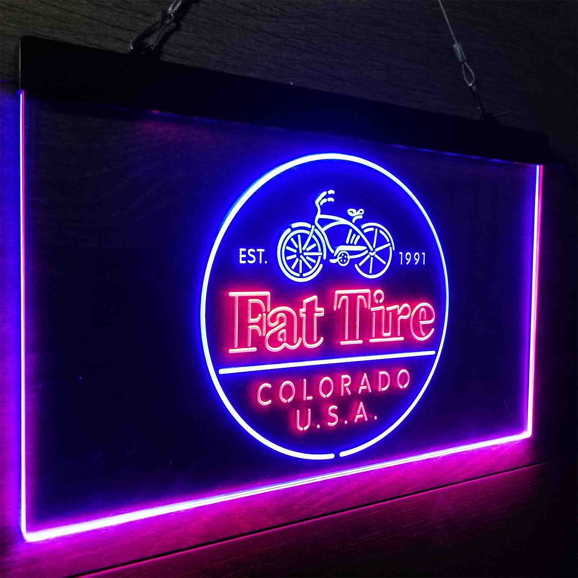 Fat Tire Est. 1991 Colorado USA Neon-Like LED Sign