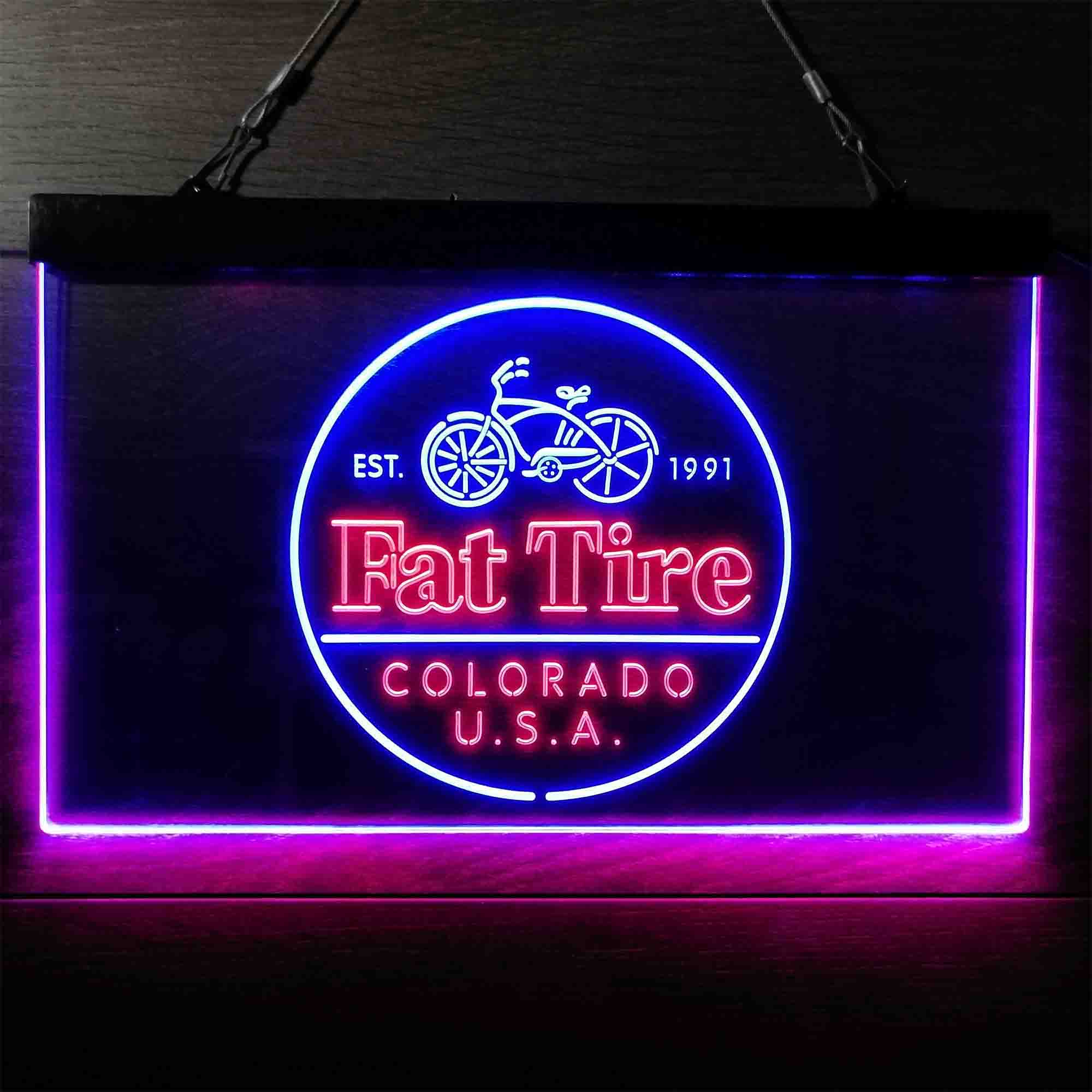 Fat Tire Est. 1991 Colorado USA Neon-Like LED Sign