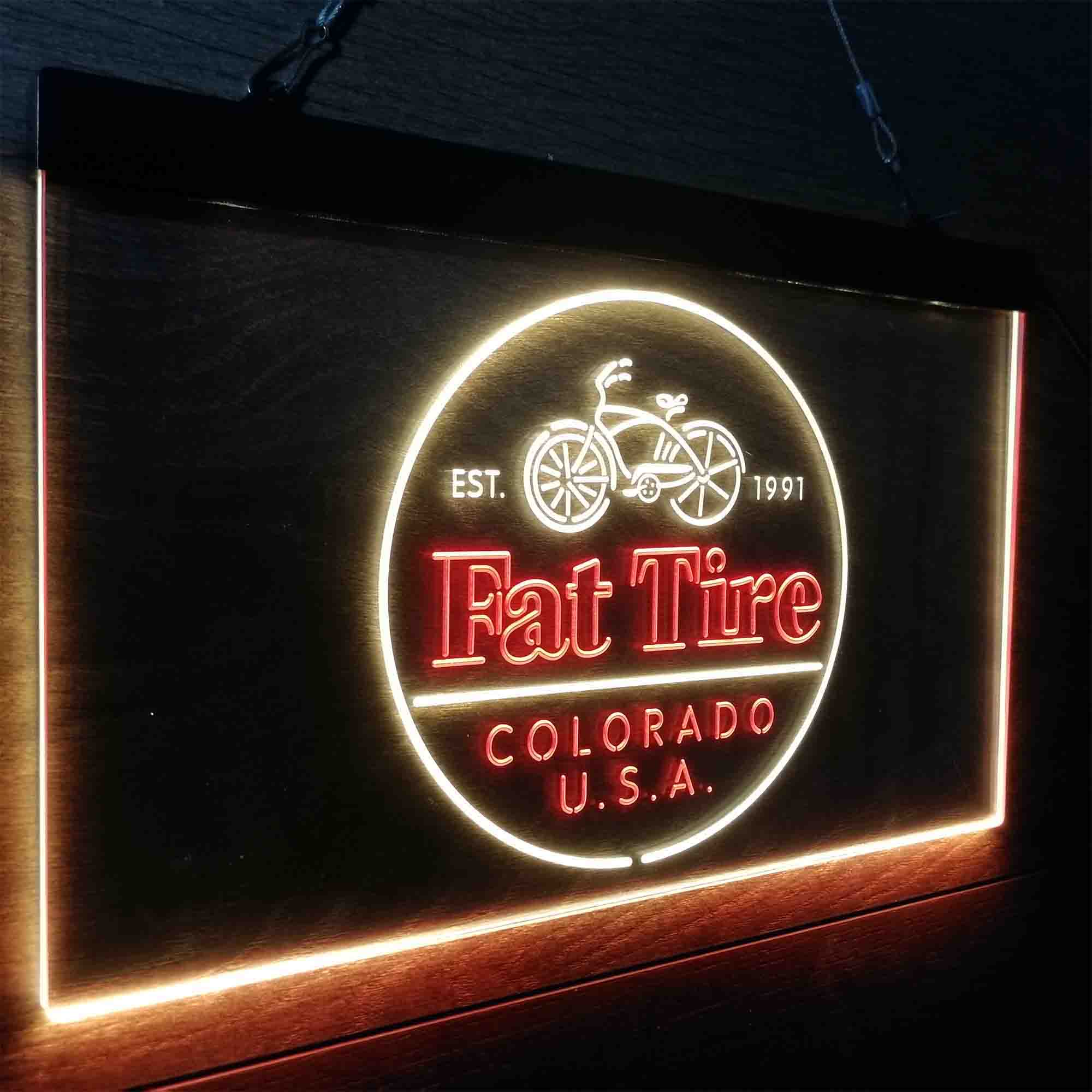 Fat Tire Est. 1991 Colorado USA Neon-Like LED Sign