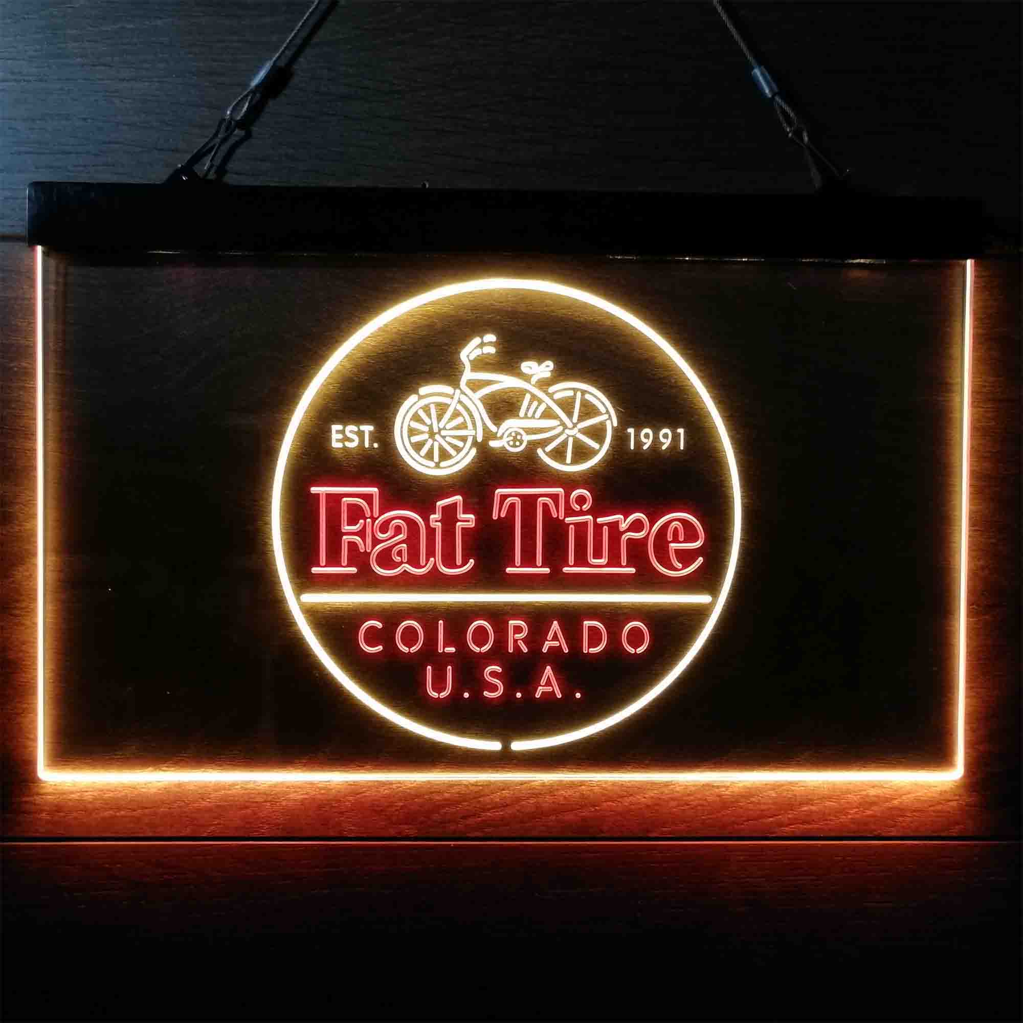 Fat Tire Est. 1991 Colorado USA Neon-Like LED Sign