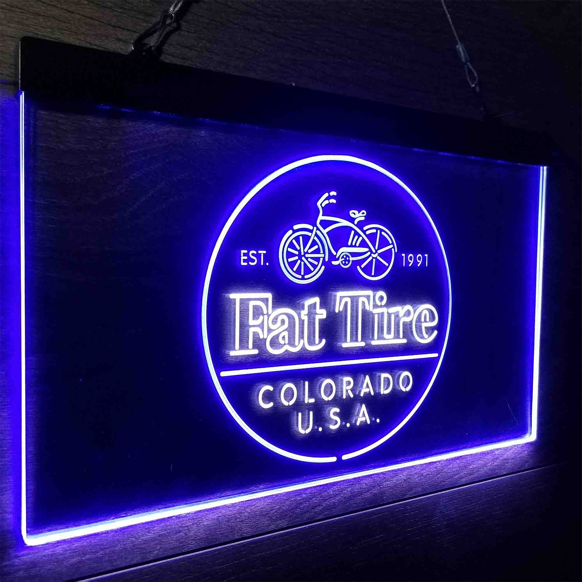 Fat Tire Est. 1991 Colorado USA Neon-Like LED Sign