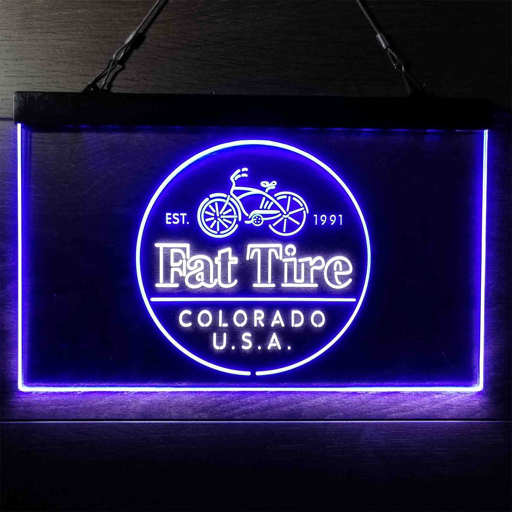 Fat Tire Est. 1991 Colorado USA Neon-Like LED Sign