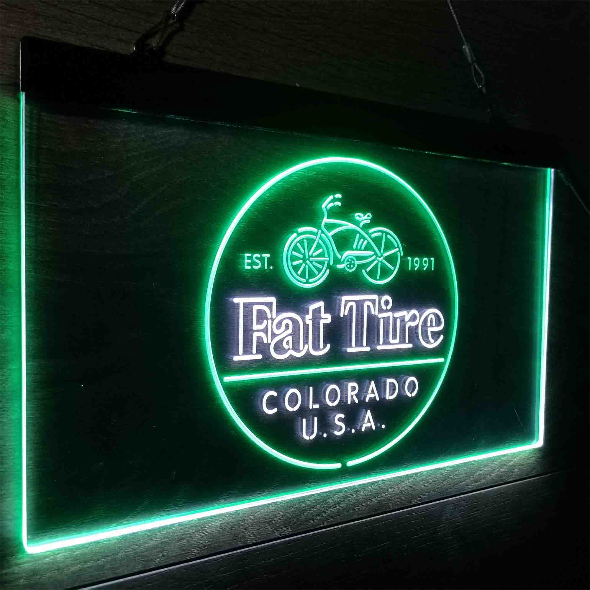 Fat Tire Est. 1991 Colorado USA Neon-Like LED Sign