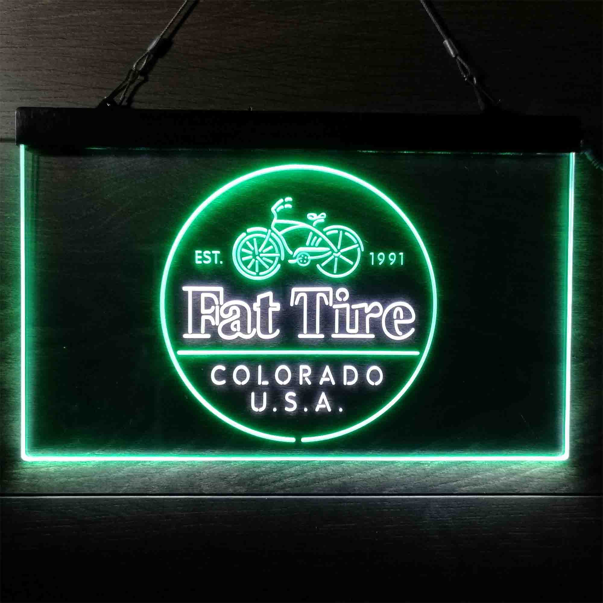 Fat Tire Est. 1991 Colorado USA Neon-Like LED Sign