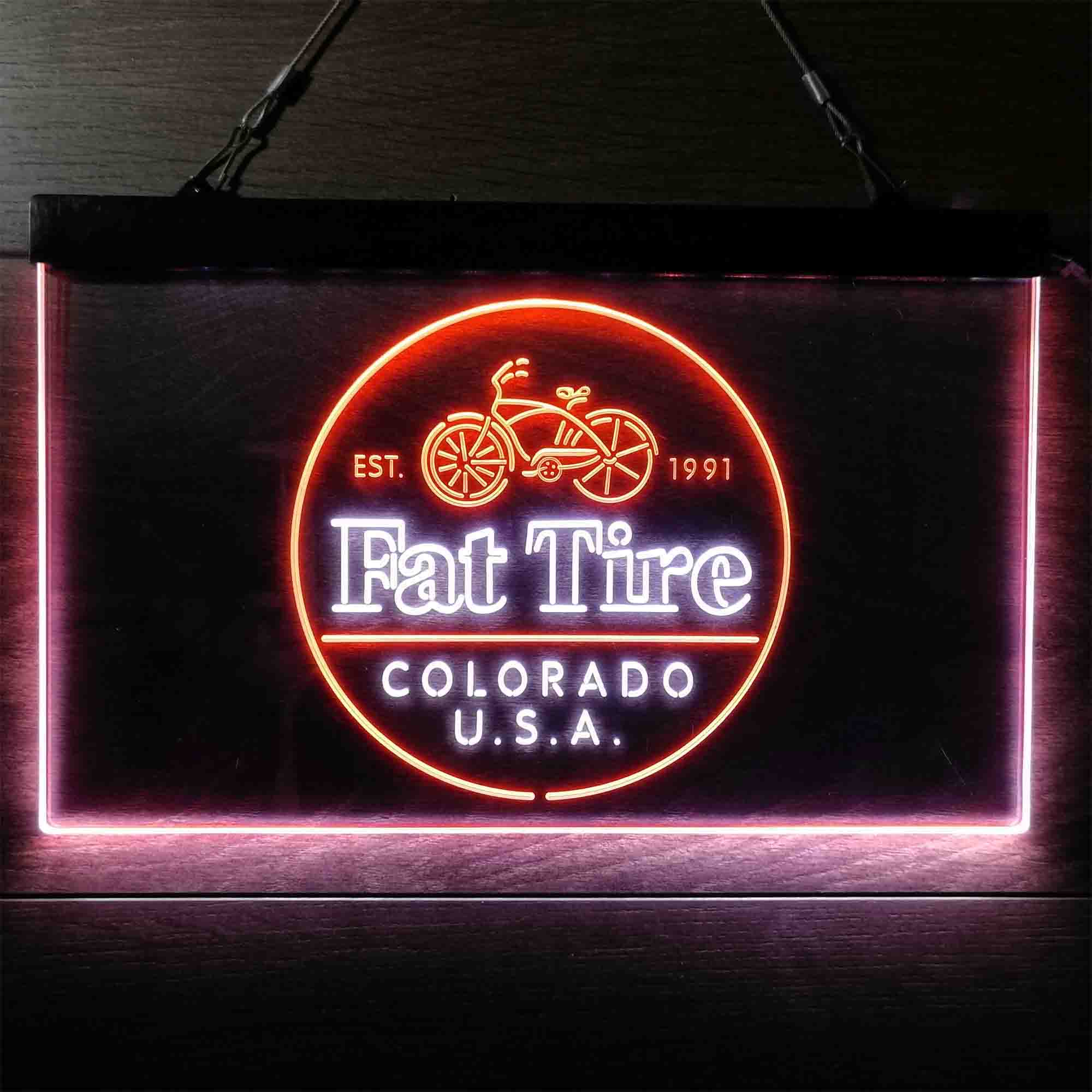 Fat Tire Est. 1991 Colorado USA Neon-Like LED Sign