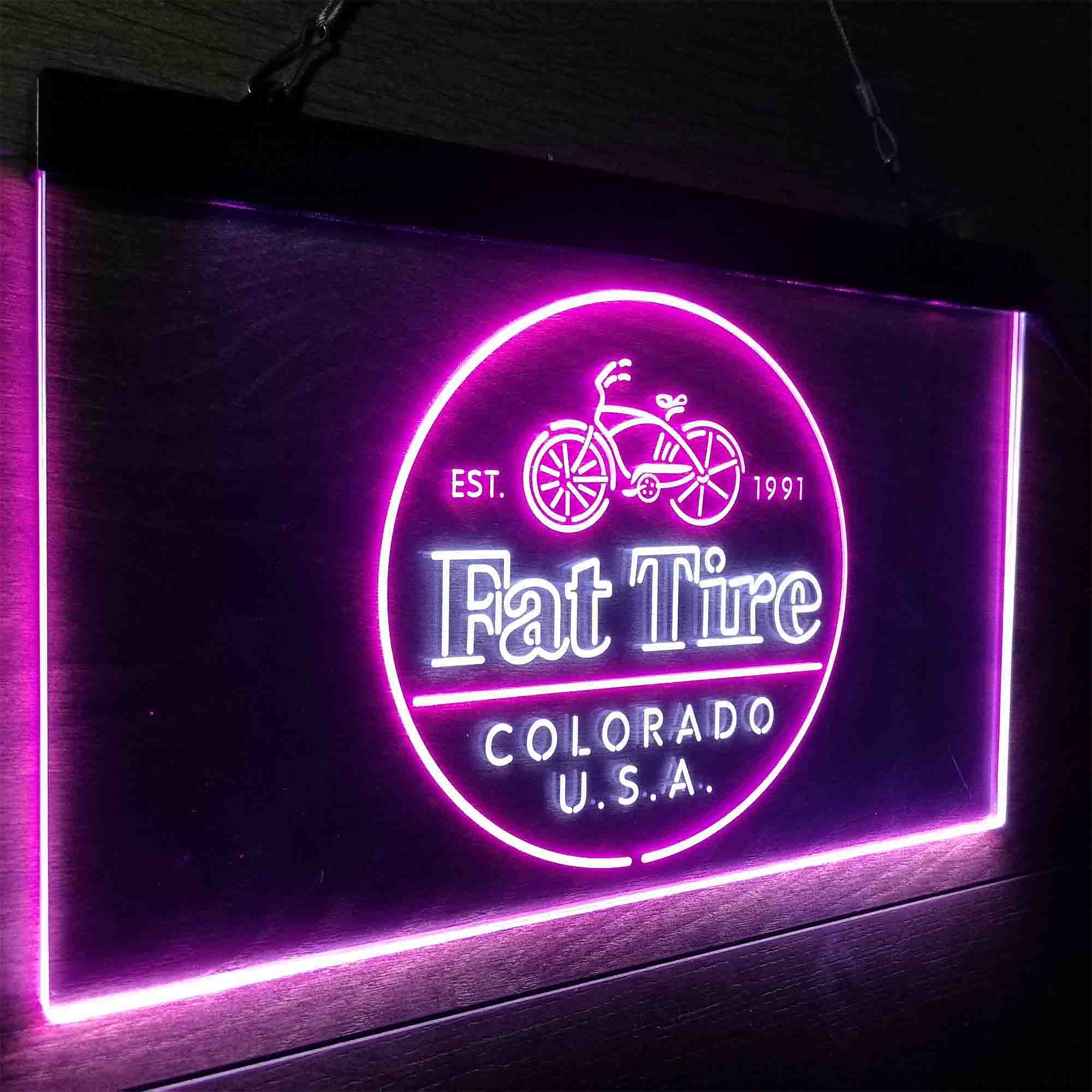 Fat Tire Est. 1991 Colorado USA Neon-Like LED Sign