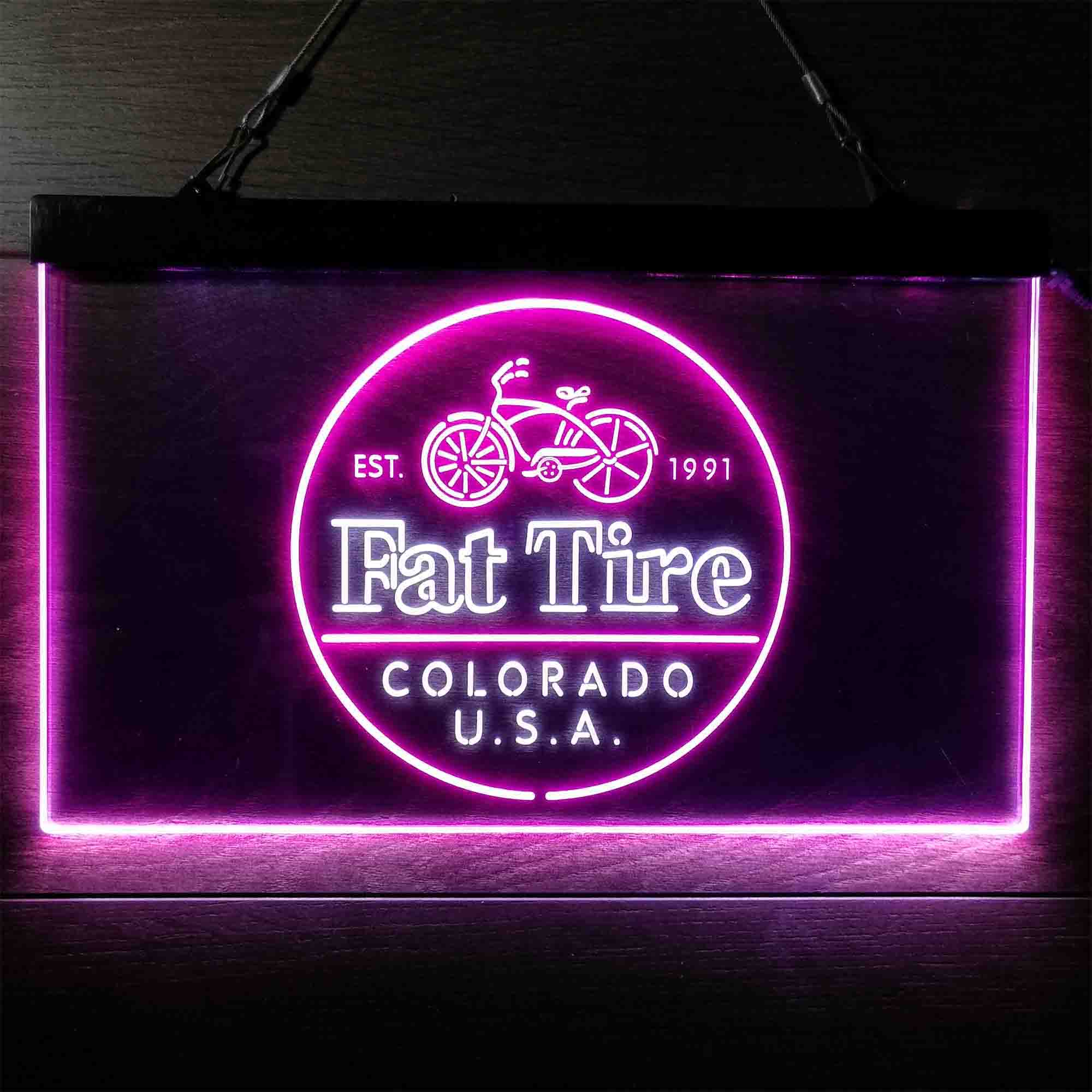 Fat Tire Est. 1991 Colorado USA Neon-Like LED Sign