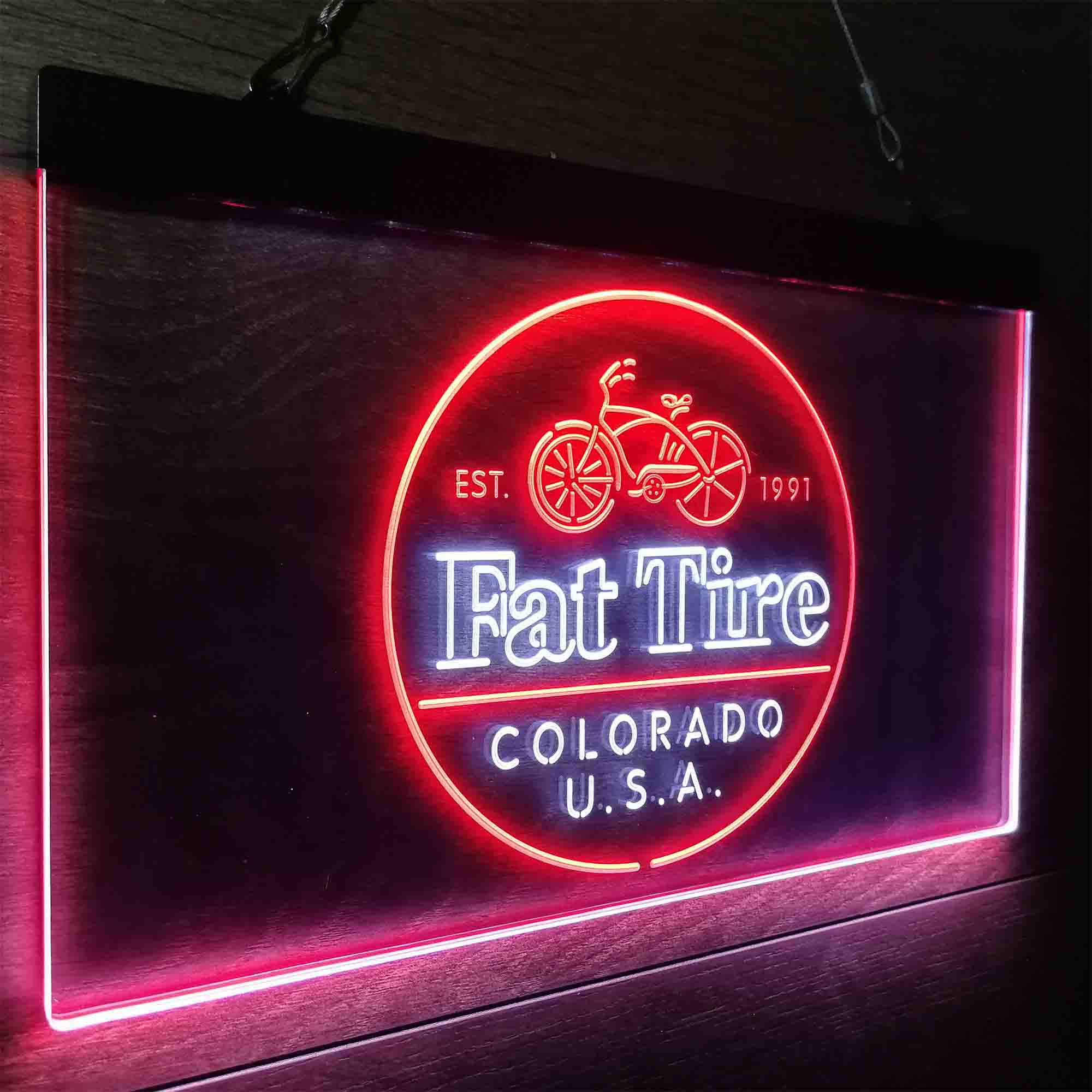 Fat Tire Est. 1991 Colorado USA Neon-Like LED Sign