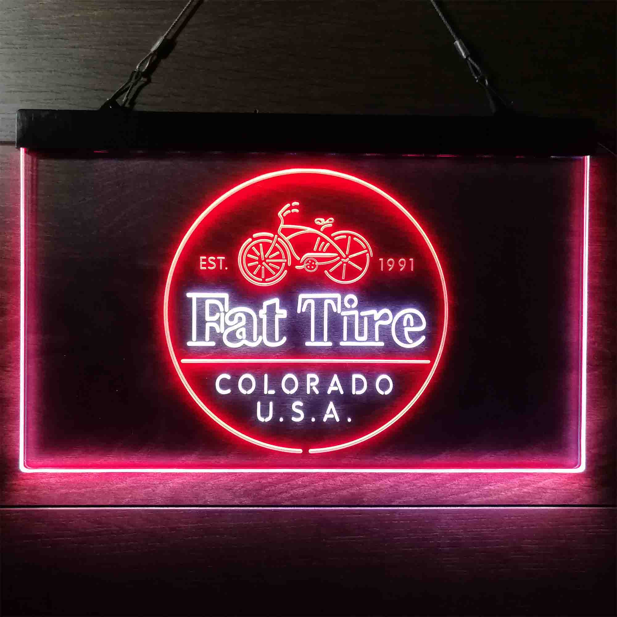 Fat Tire Est. 1991 Colorado USA Neon-Like LED Sign