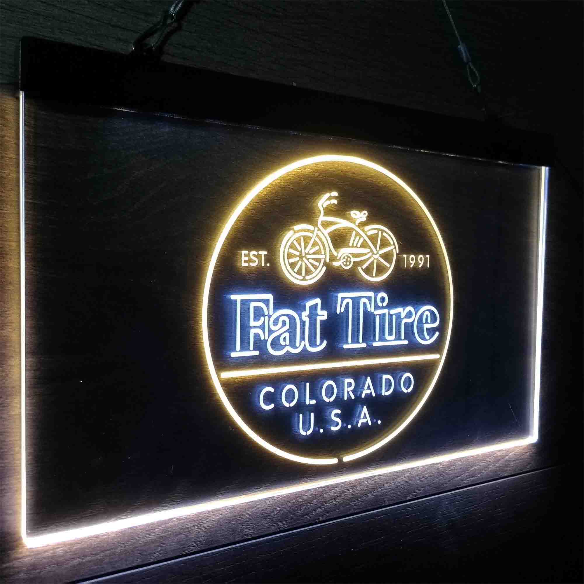 Fat Tire Est. 1991 Colorado USA Neon-Like LED Sign