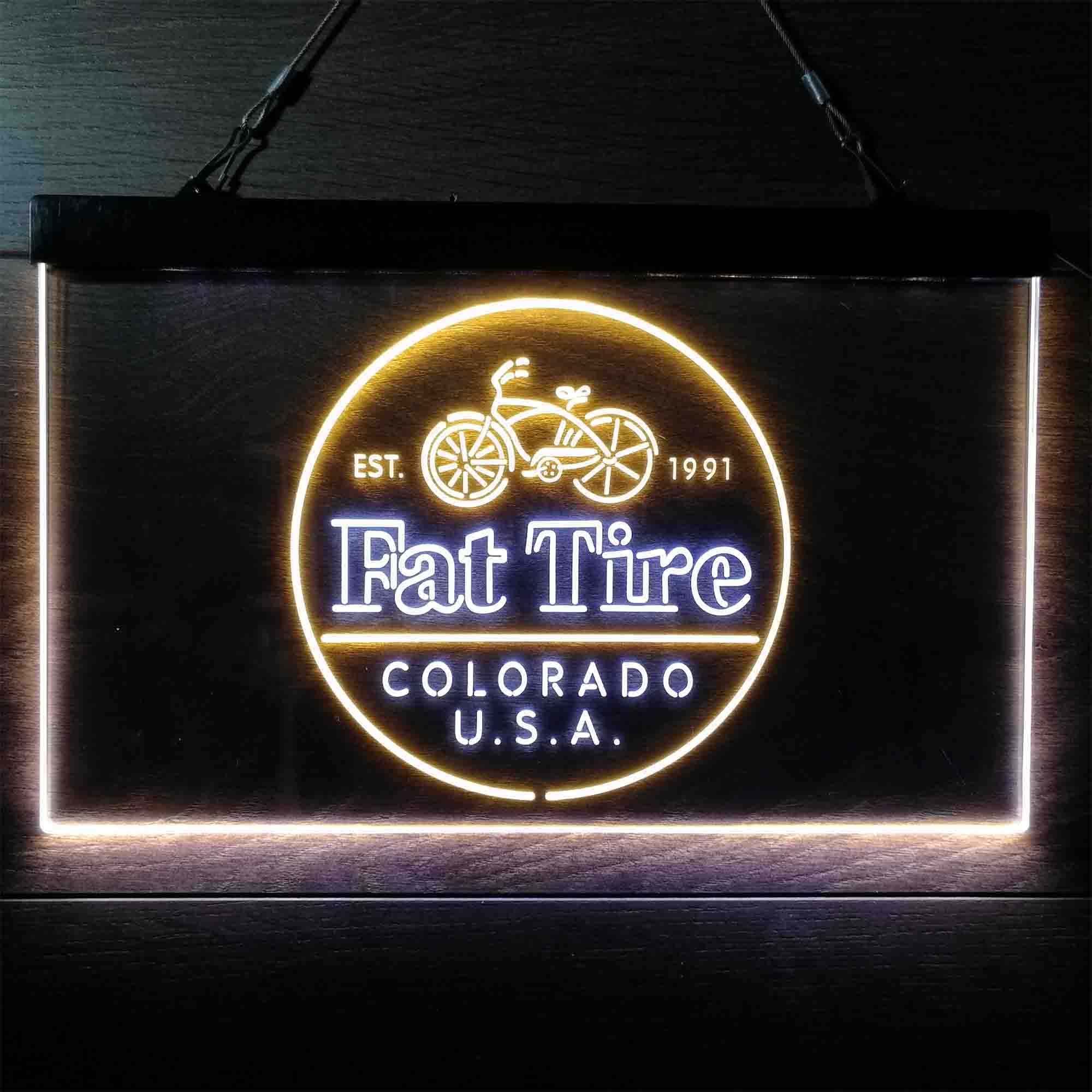 Fat Tire Est. 1991 Colorado USA Neon-Like LED Sign