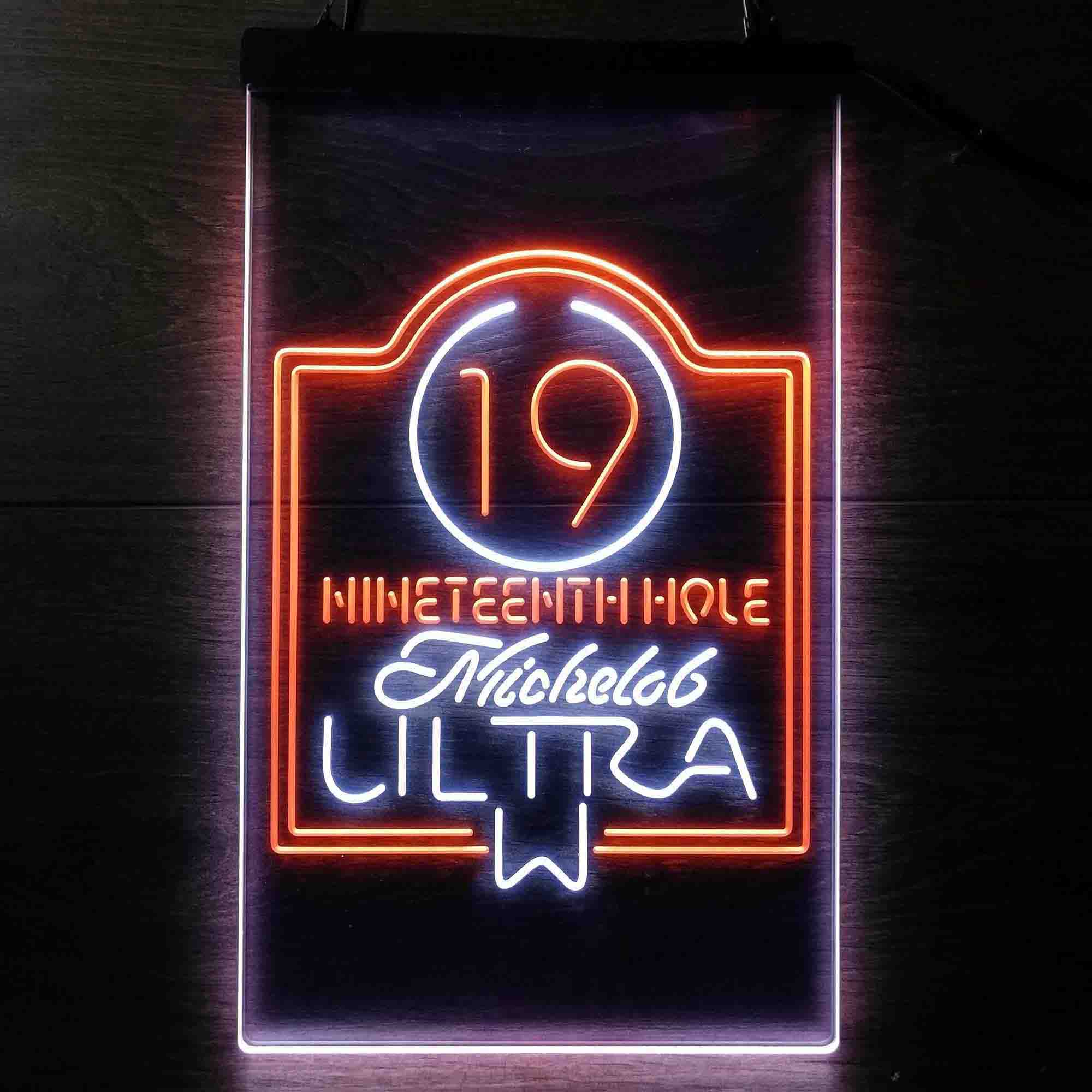 Michelob Beer 19th Hole Golf Dual Color LED Neon Sign ProLedSign