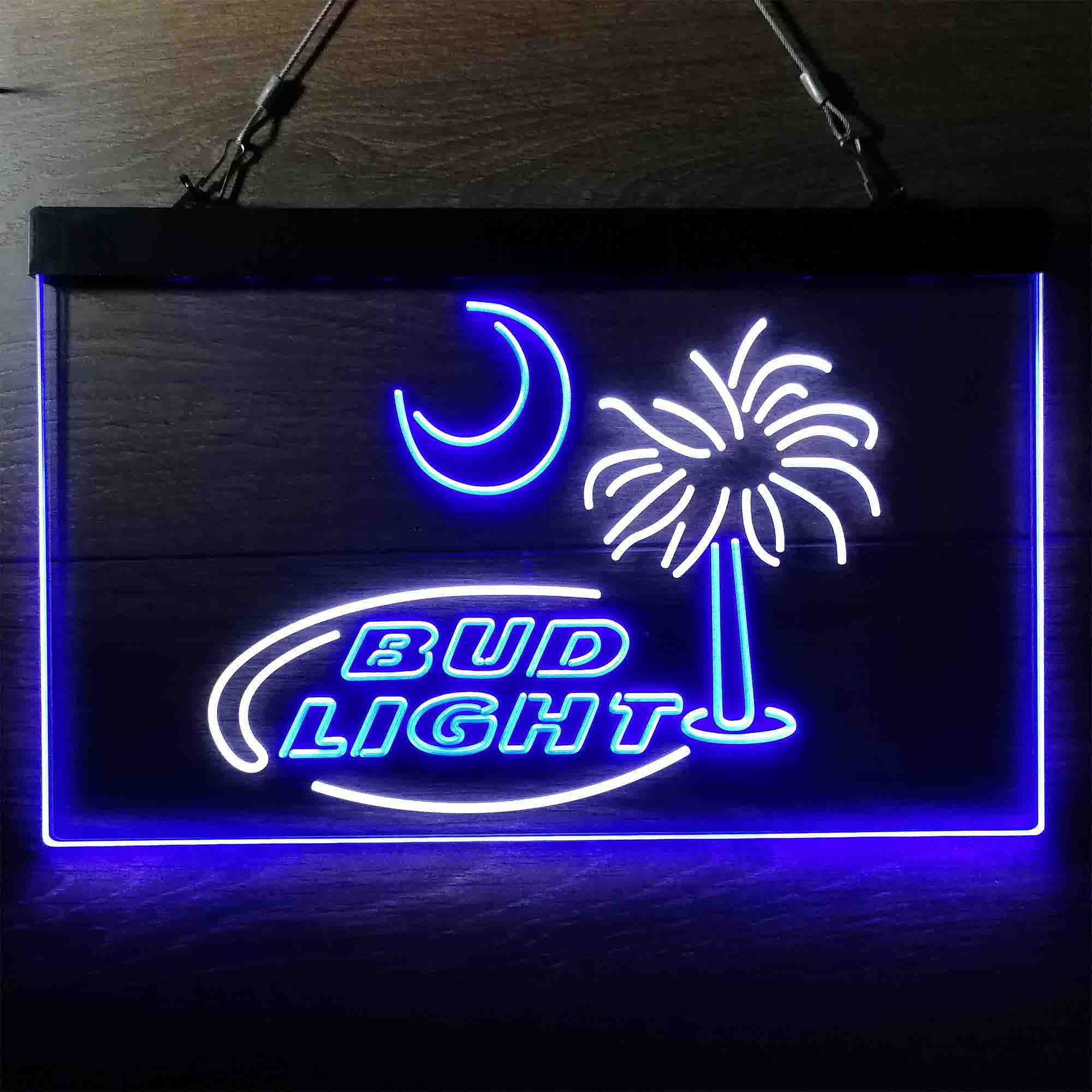 Bud Light Palm Tree Sun Dual Color LED Neon Sign ProLedSign