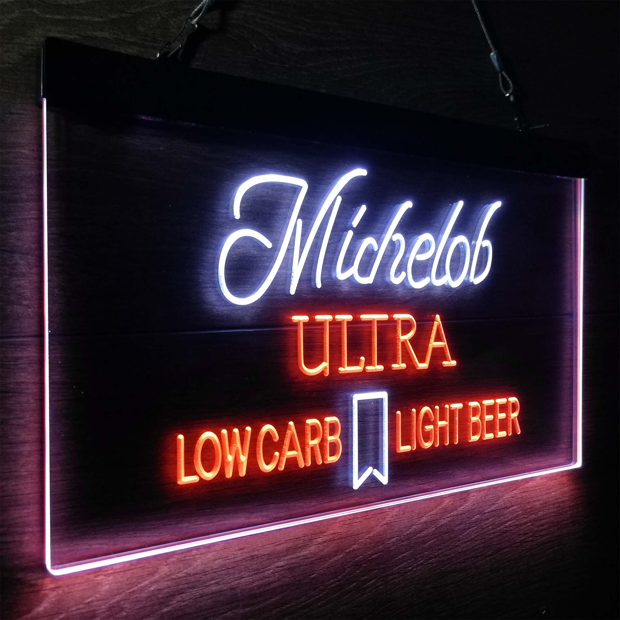 Michelob Ultra Light Low Carb Red Ribbon Neon-Like LED Sign