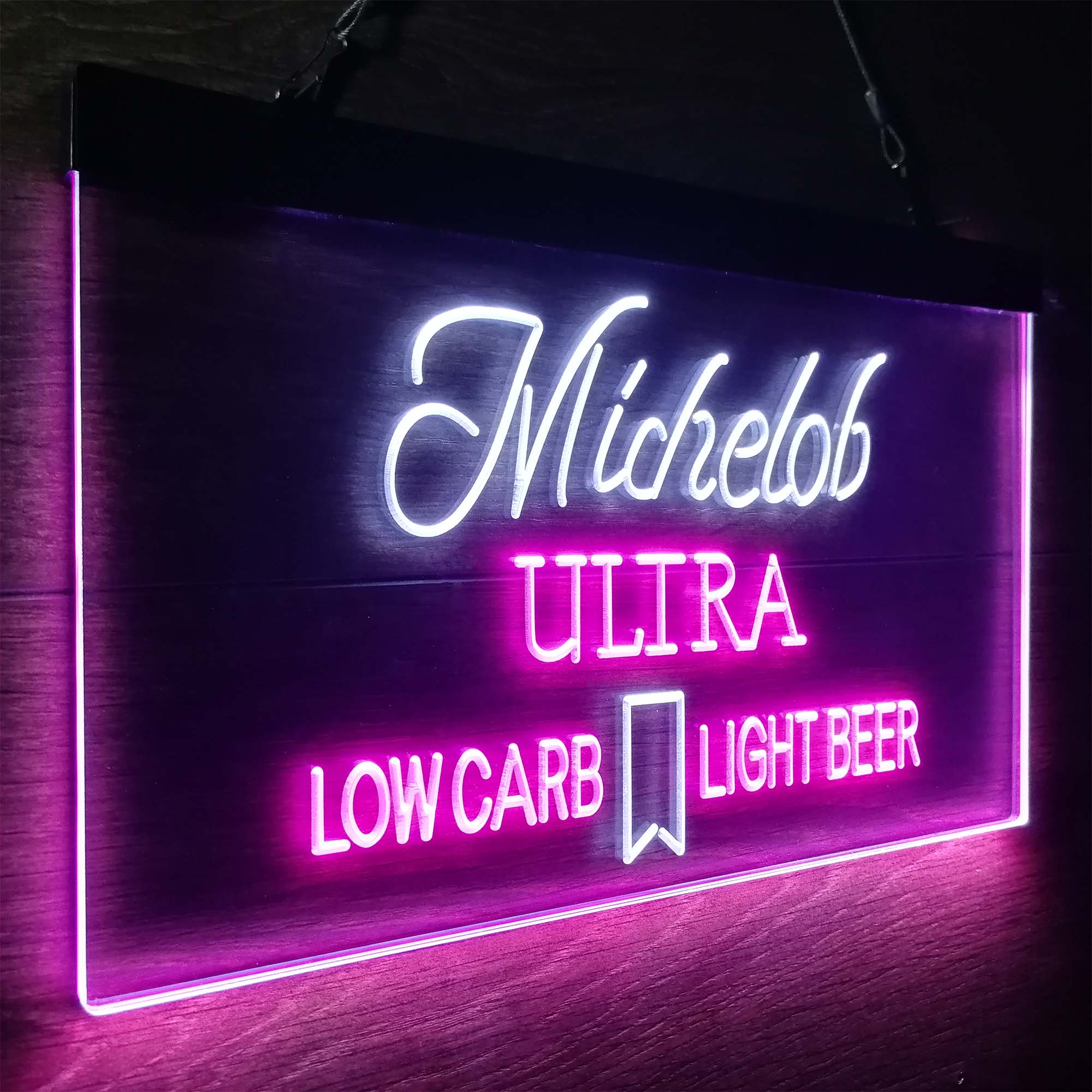 Michelob Ultra Light Low Carb Red Ribbon Neon-Like LED Sign