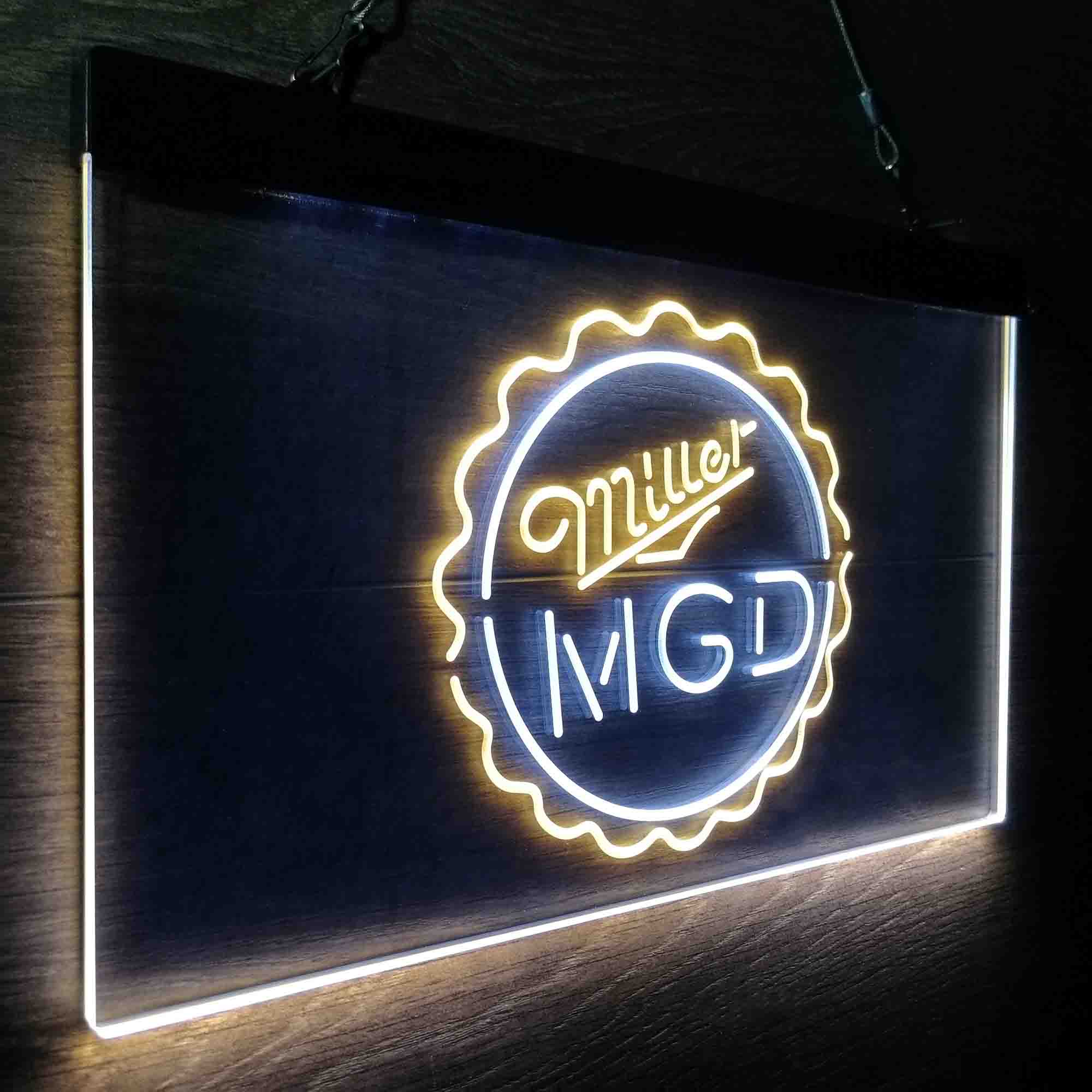 Miller Lite Genuine Draft Bottle Cap Neon-Like LED Sign