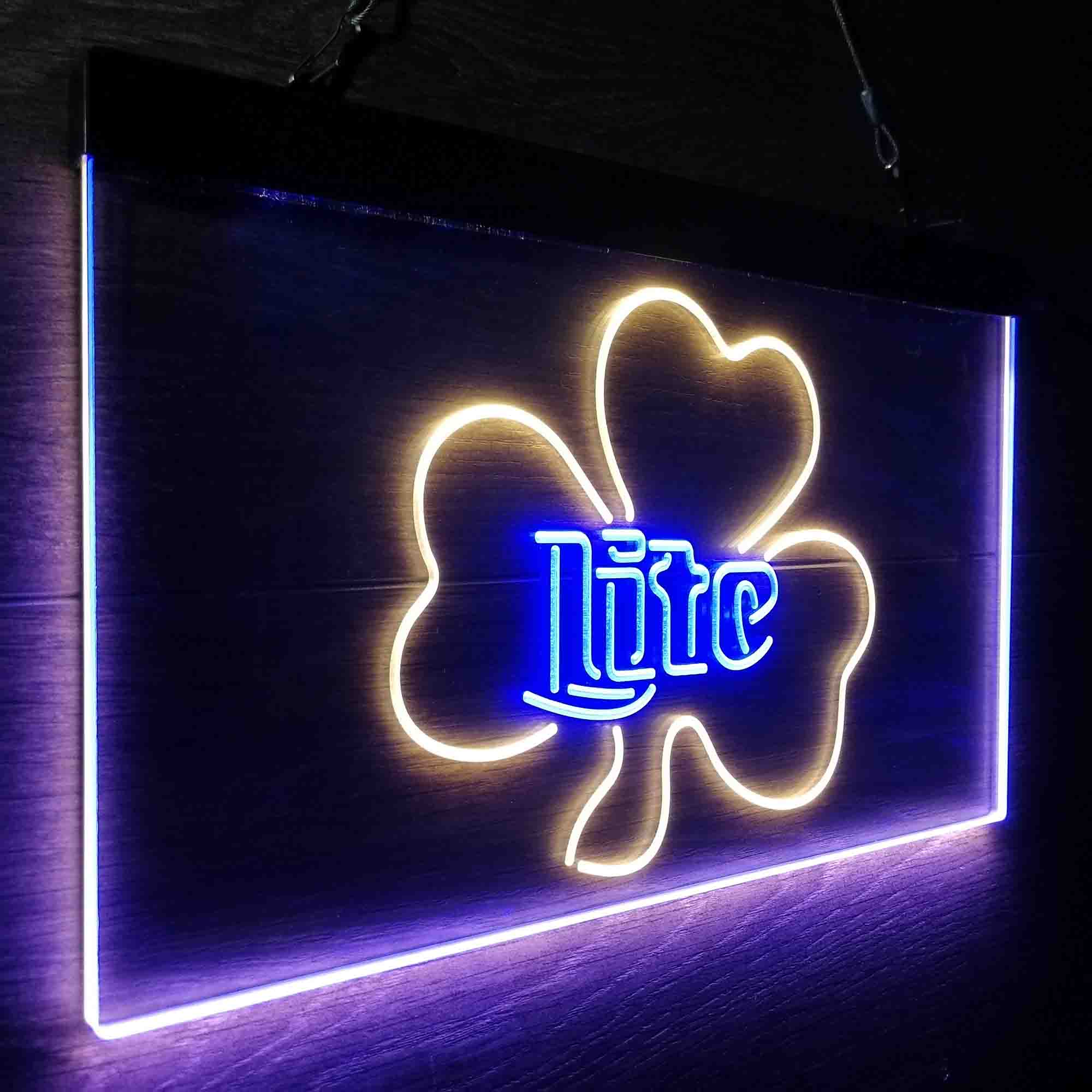 Miller Lite Shamrock Beer Neon-Like LED Sign