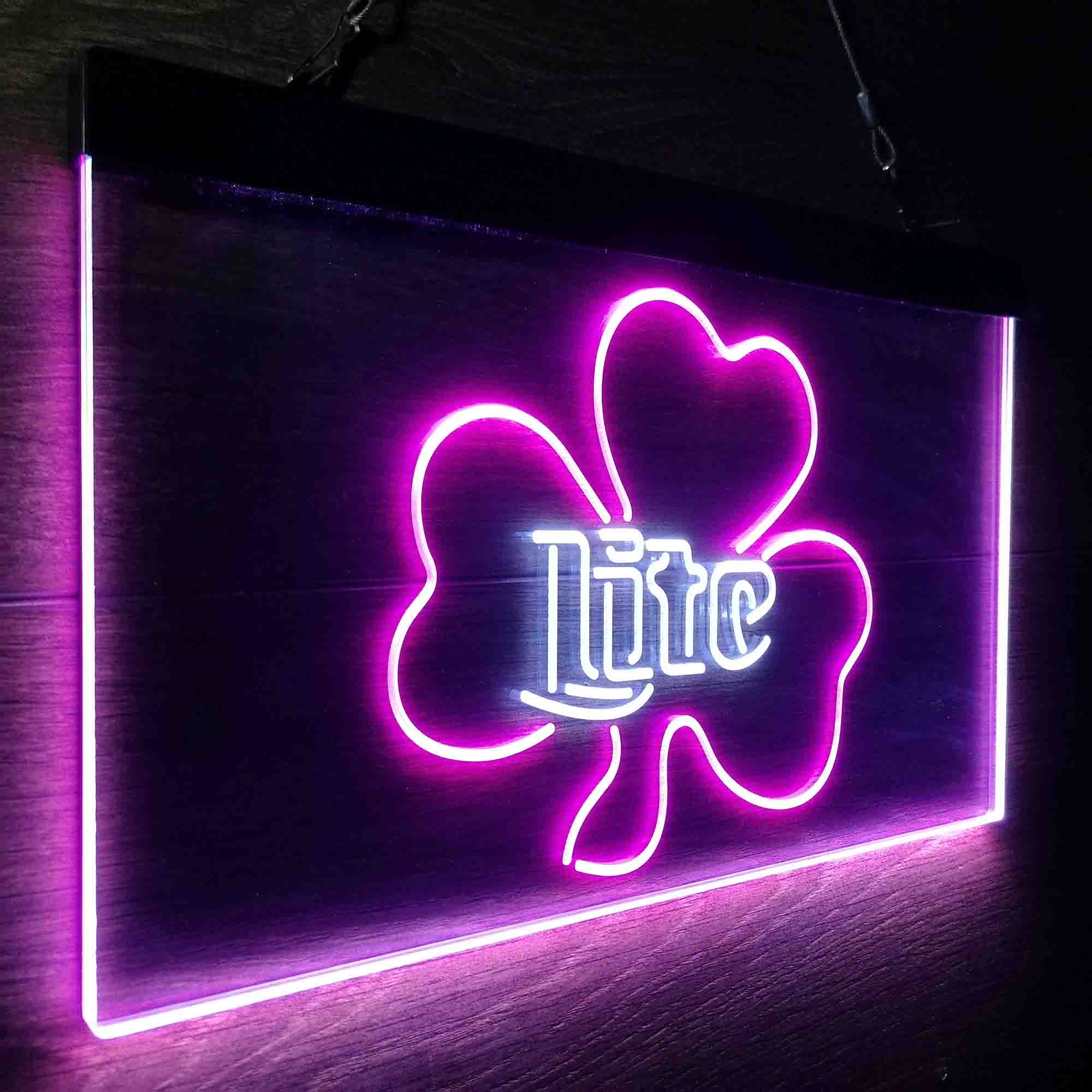 Miller Lite Shamrock Beer Neon-Like LED Sign