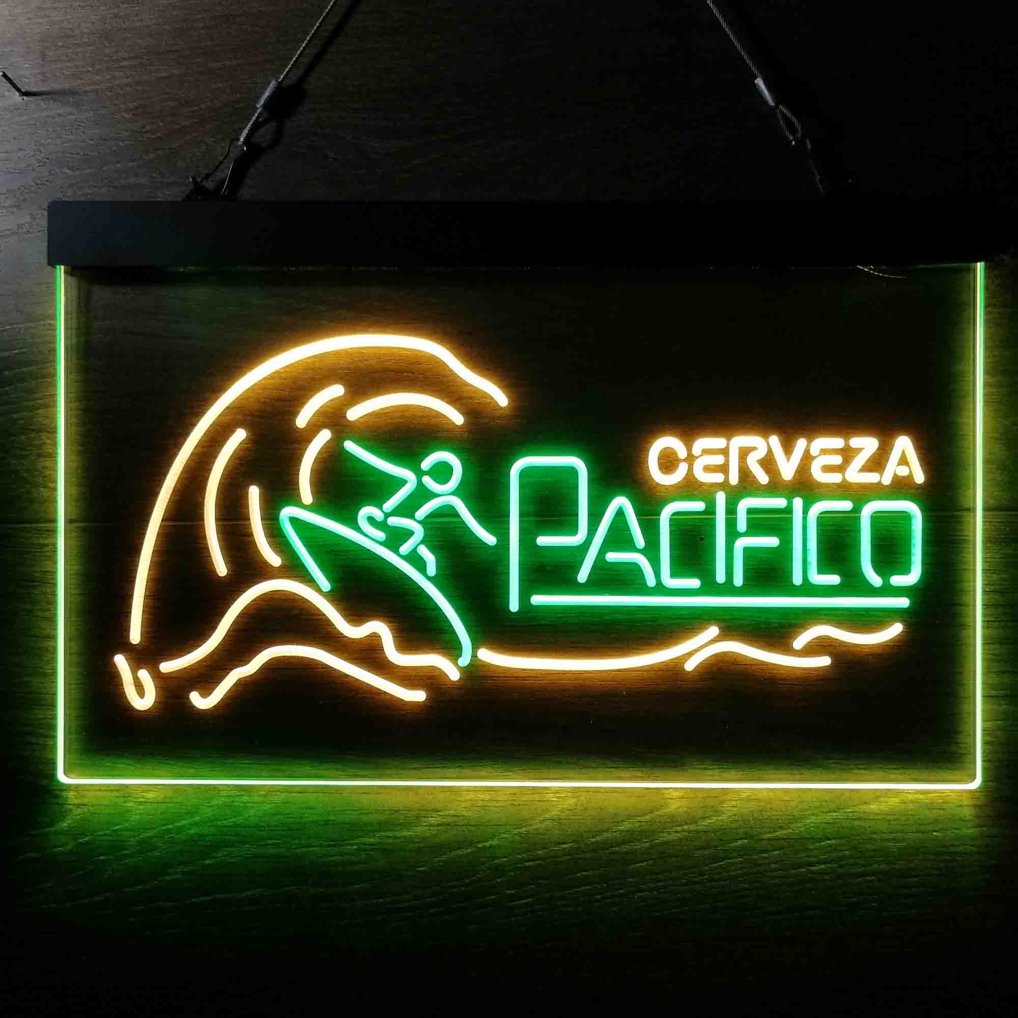 Cerveza Pacifico Wave Surfing Neon-Like LED Sign