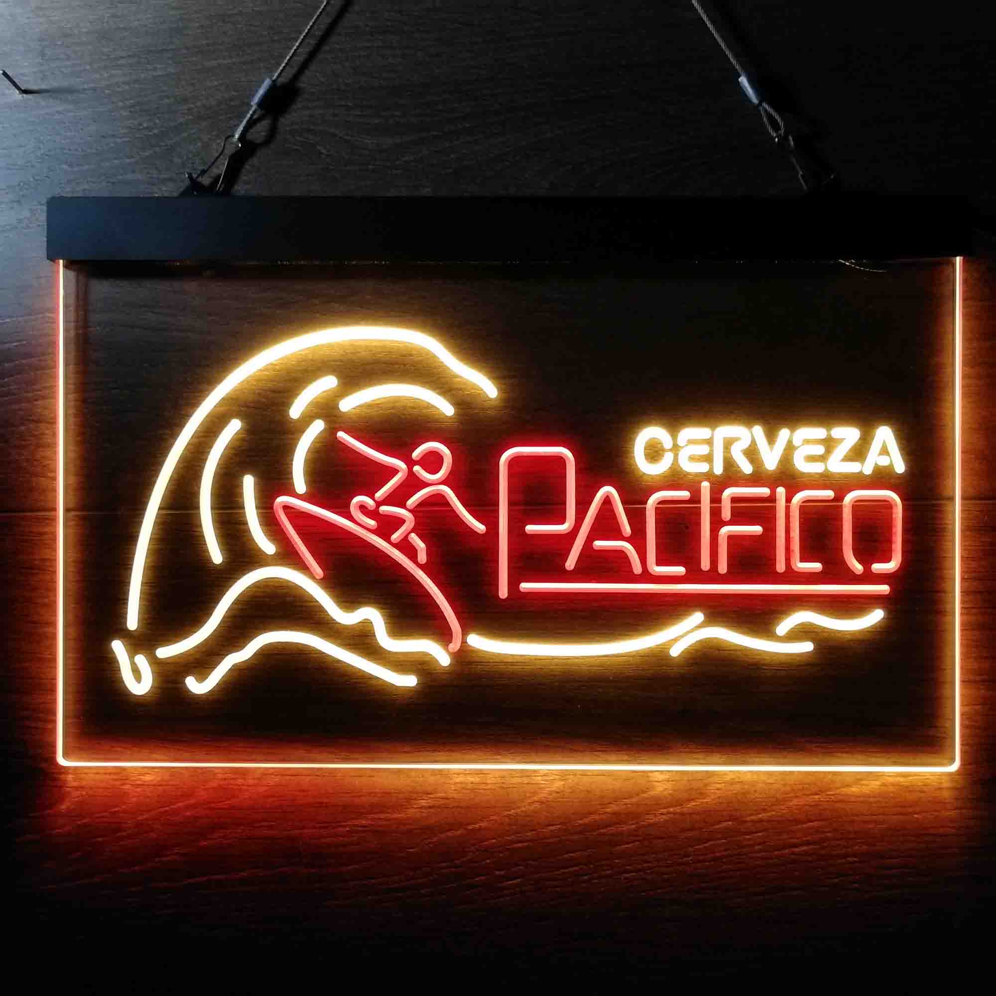 Cerveza Pacifico Wave Surfing Neon-Like LED Sign