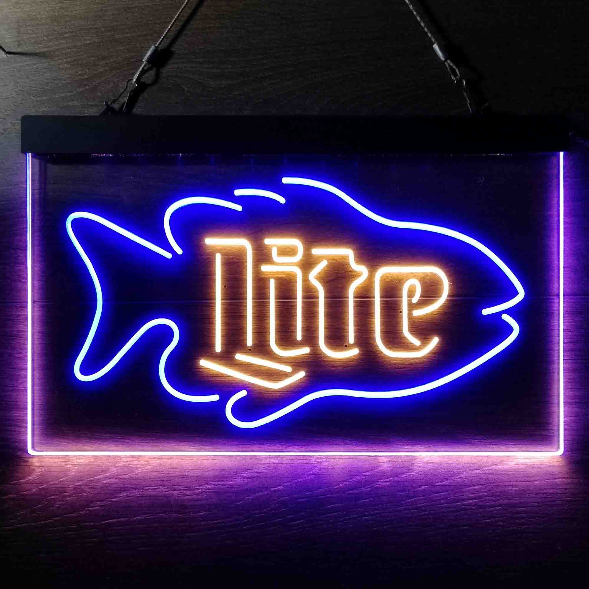 Miller Lite Salmon Fish Neon-Like LED Sign