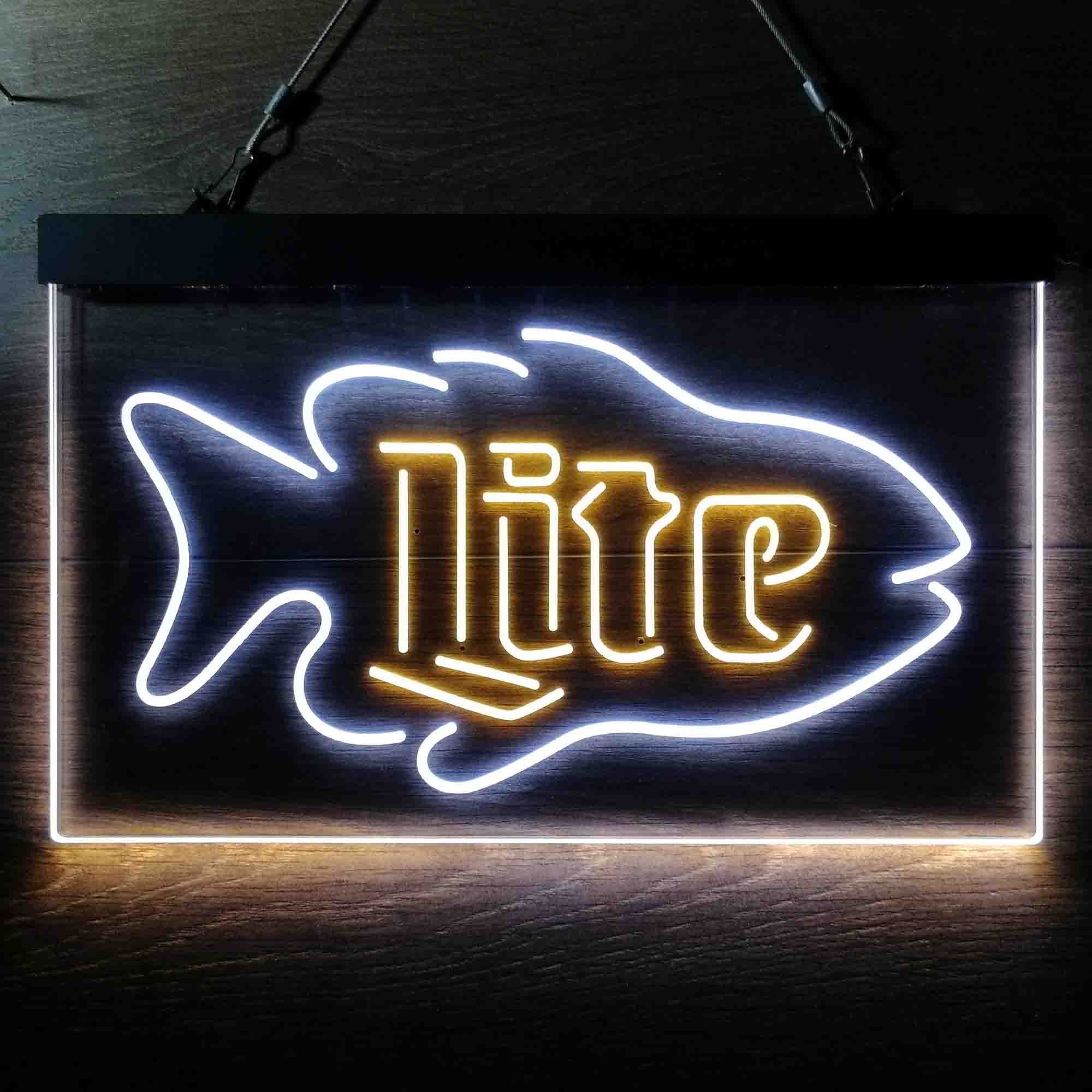 Miller Lite Salmon Fish Neon-Like LED Sign