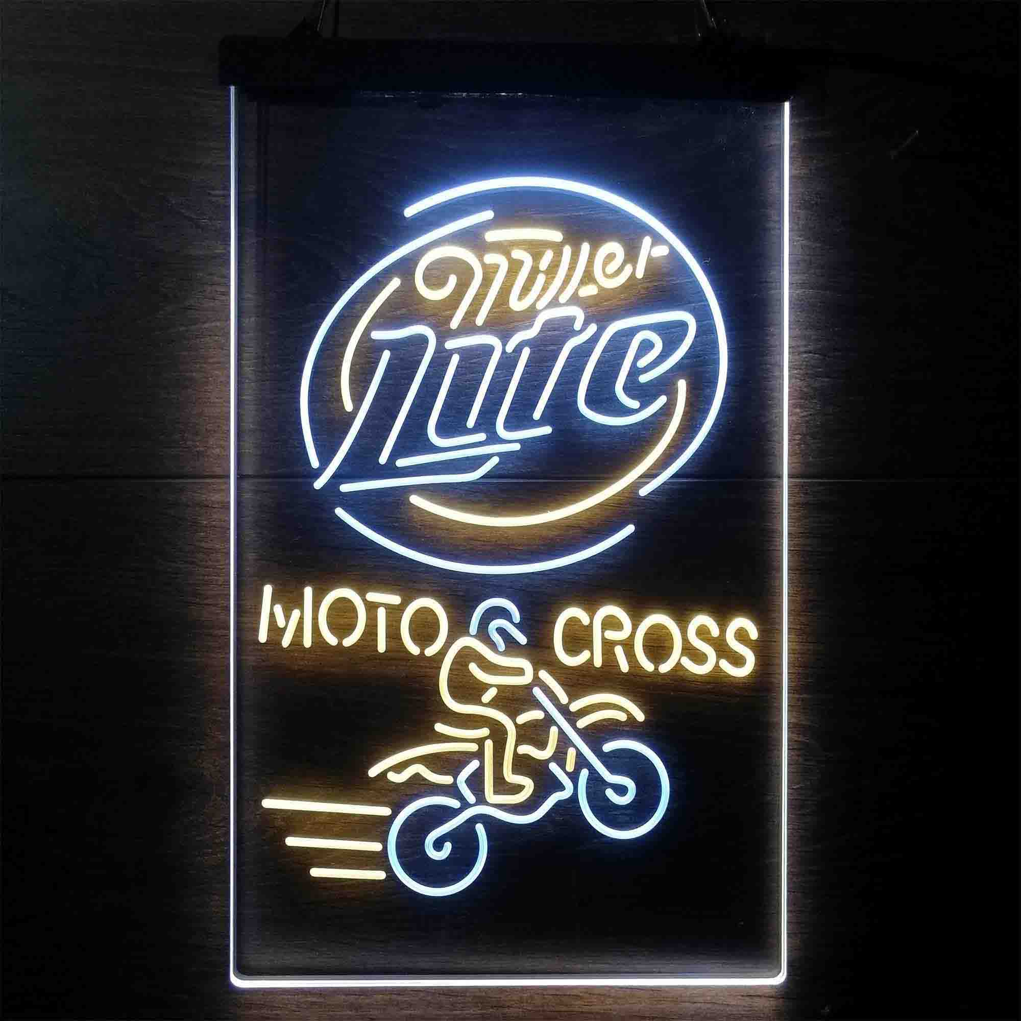 Miller Lite Moto Cross Motor Bike Sport Neon-Like LED Sign