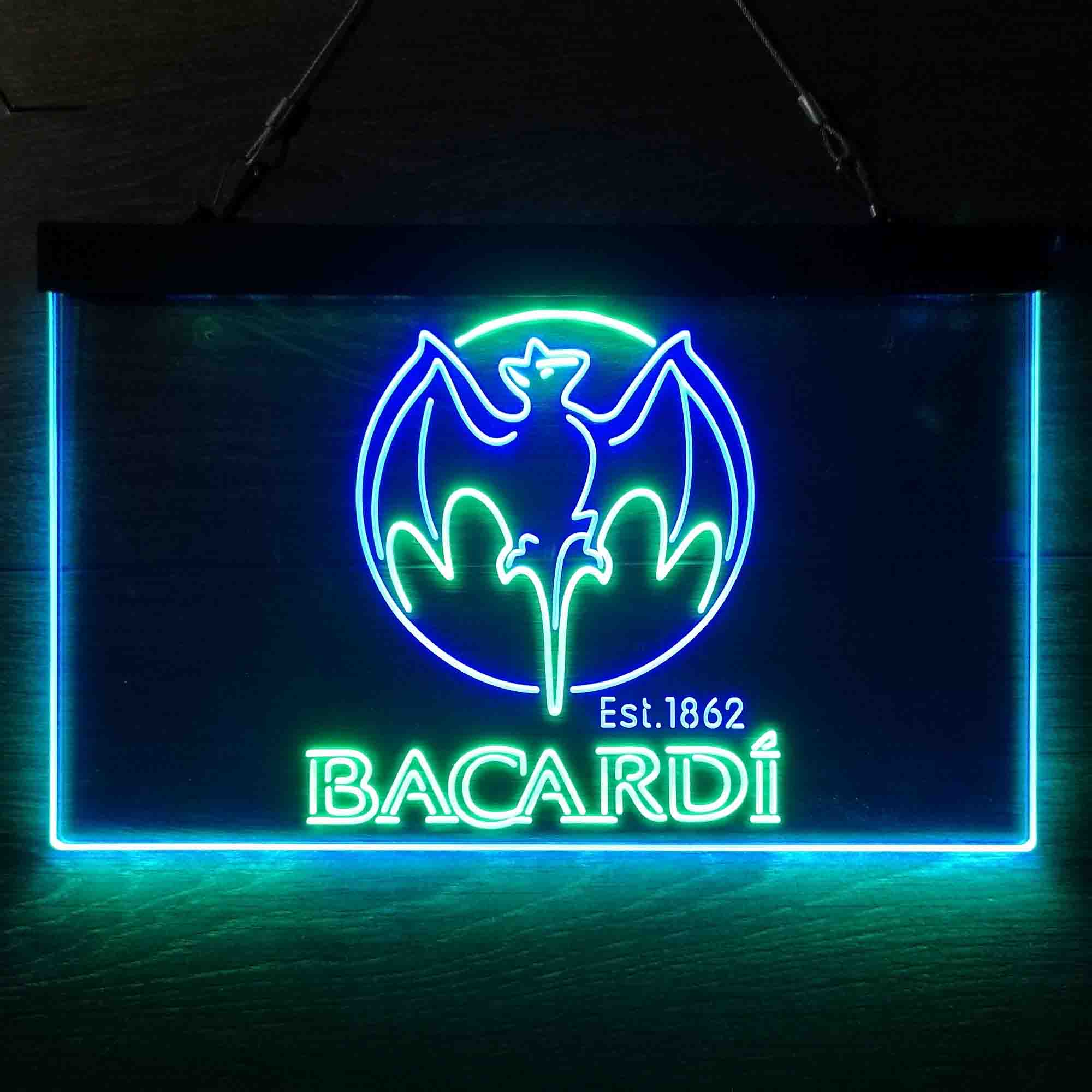 Bacardi Bat Est. 1862 Dual Color LED Neon Sign ProLedSign