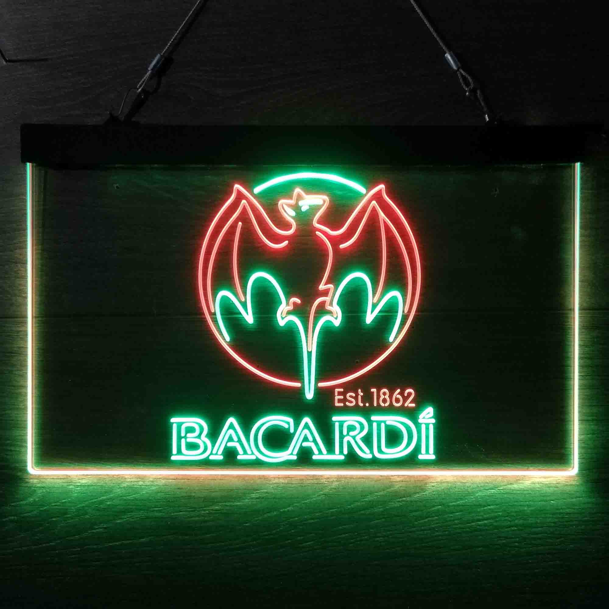Bacardi Bat Est. 1862 Dual Color LED Neon Sign ProLedSign