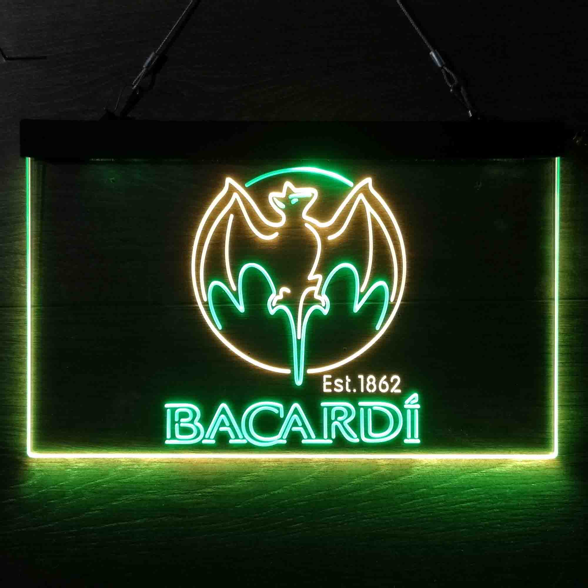 Bacardi Bat Est. 1862 Dual Color LED Neon Sign ProLedSign