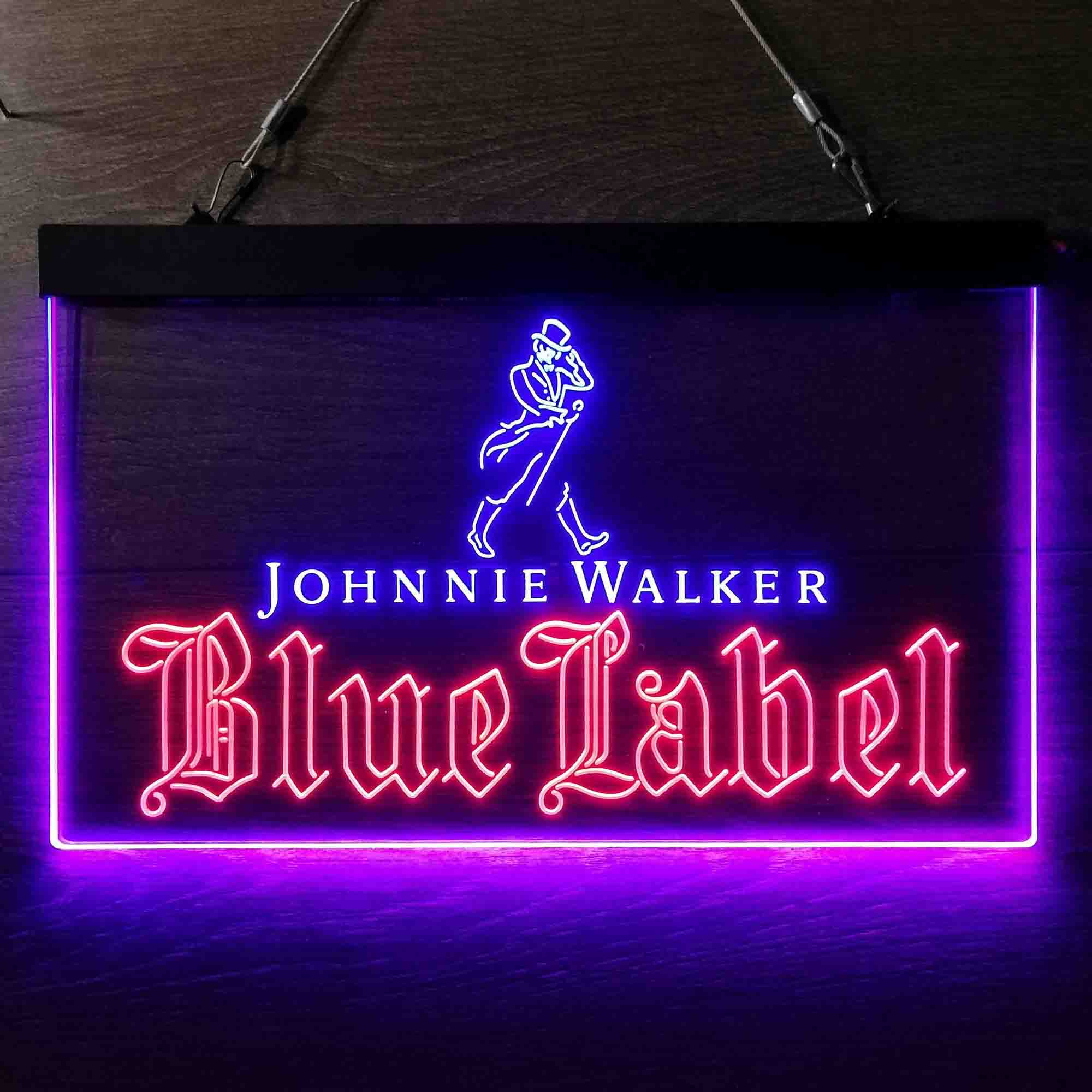 Johnnie Walker Blue Label Whiskey Dual Color LED Neon Sign ProLedSign