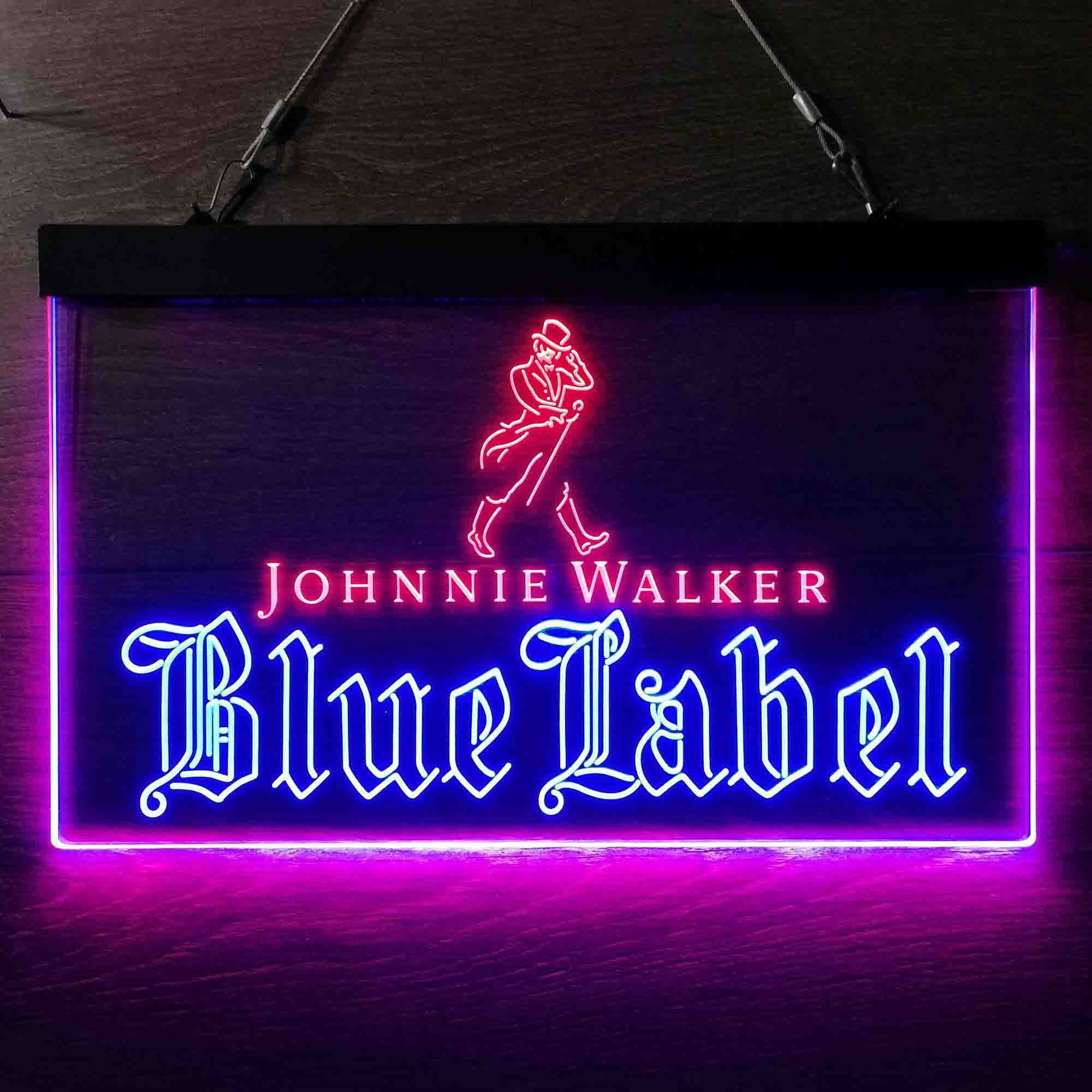 Johnnie Walker Blue Label Whiskey Dual Color LED Neon Sign ProLedSign