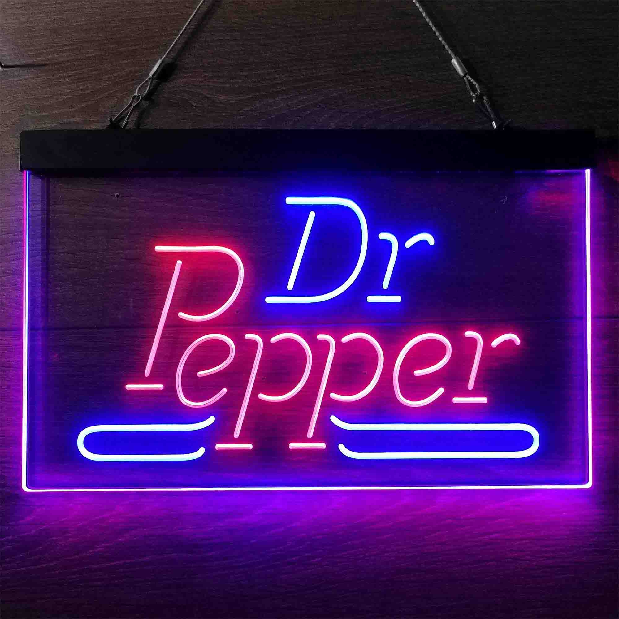 Dr Pepper Wordmark Logo Dual Color LED Neon Sign ProLedSign
