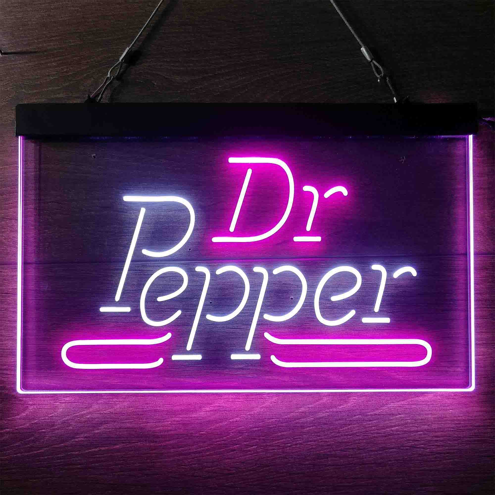 Dr Pepper Wordmark Logo Dual Color LED Neon Sign ProLedSign
