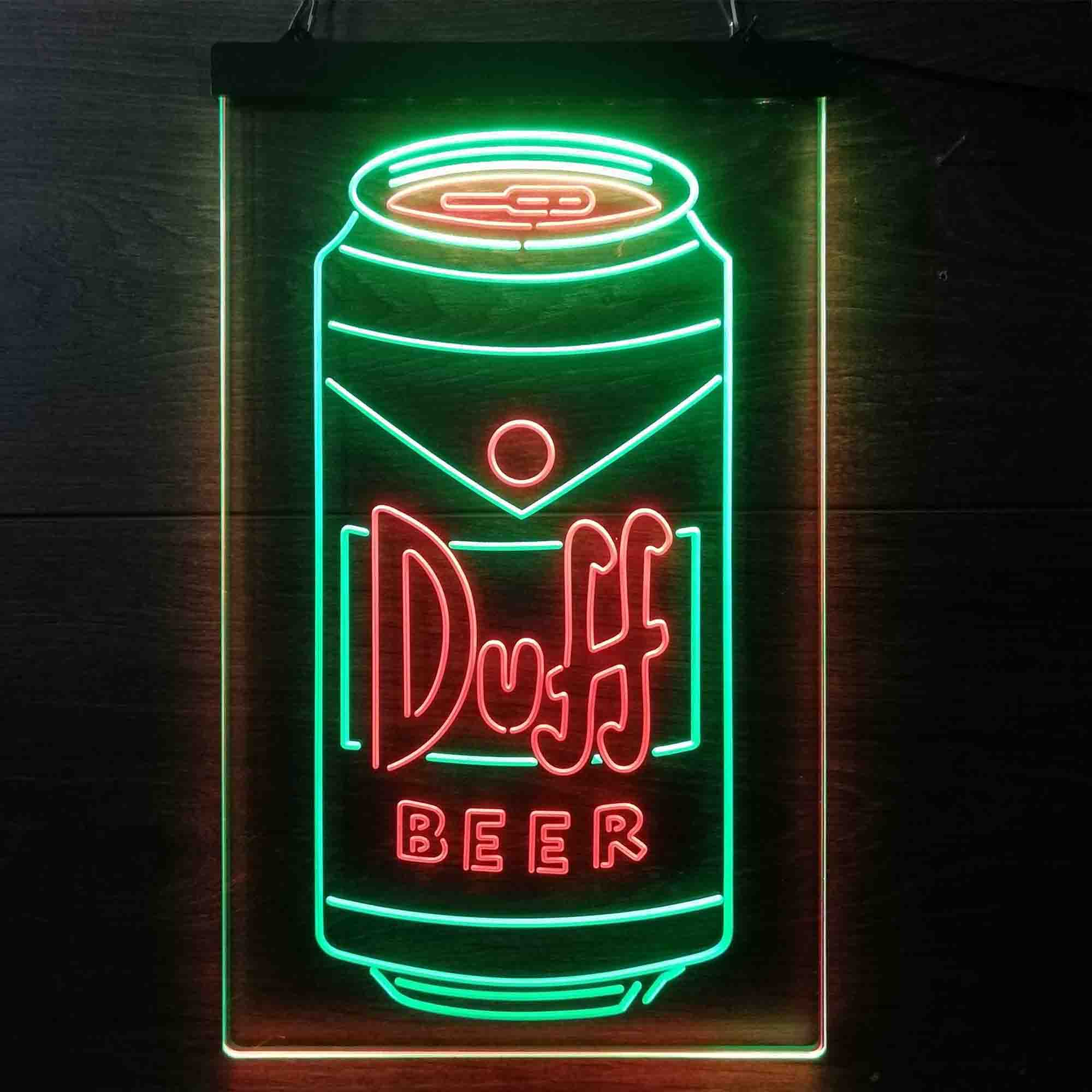 Duff Beer Bottle Vertical Dual Color LED Neon Sign ProLedSign