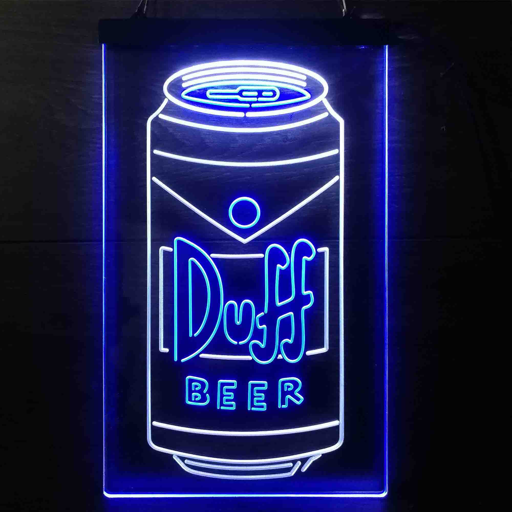 Duff Beer Bottle Vertical Dual Color LED Neon Sign ProLedSign