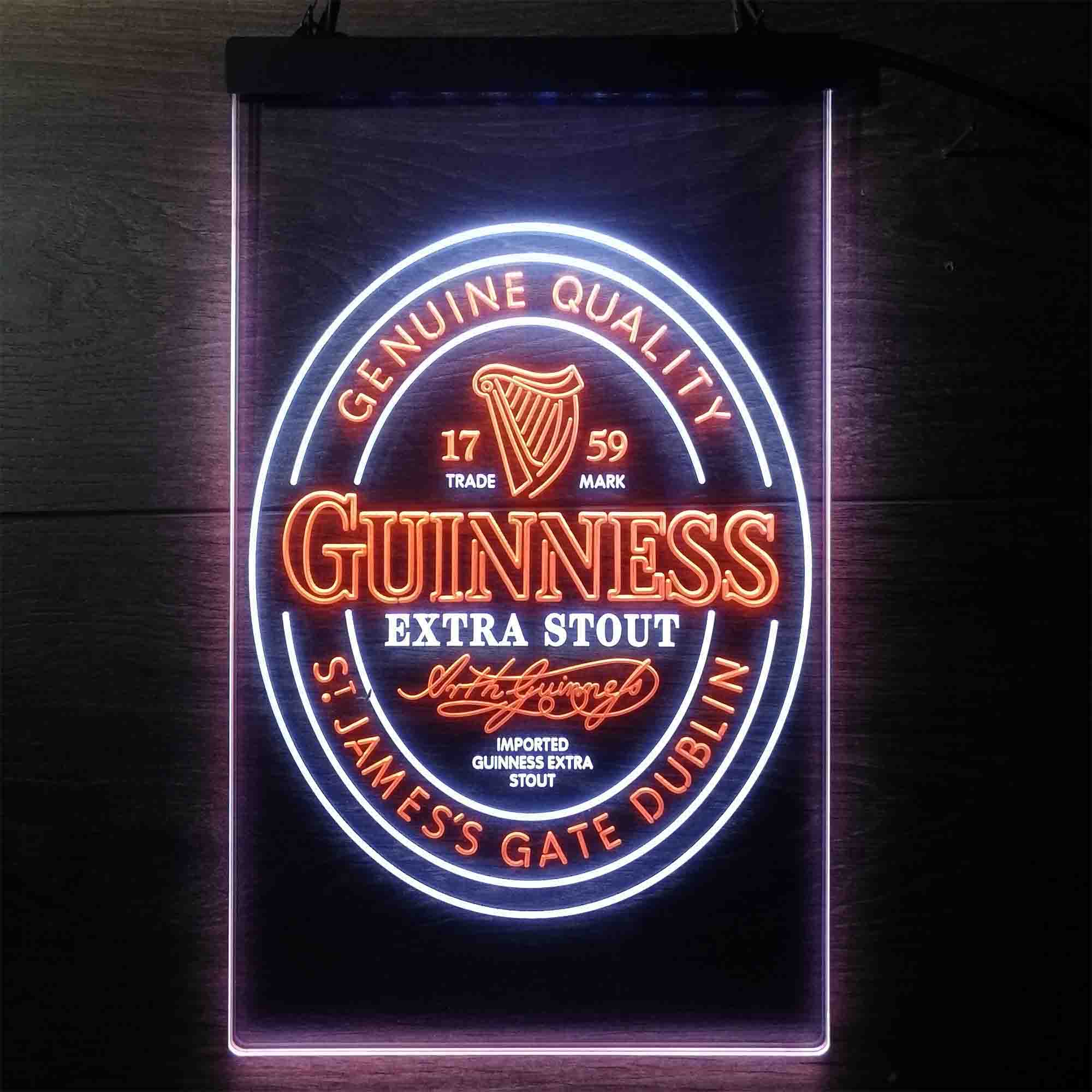 Guinness St. James Gate Dublin Bar Neon LED Sign