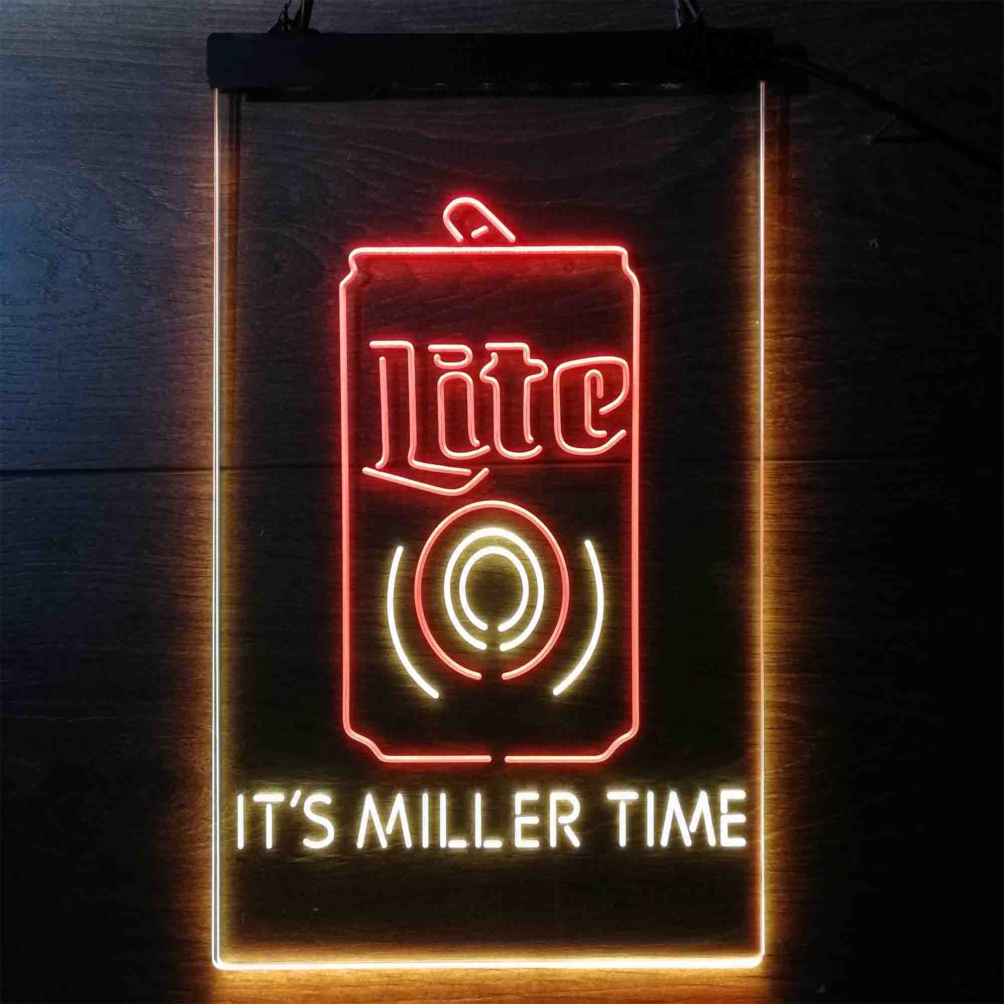 It's Miller Time Bottle Vertical Beer Neon-Like LED Sign