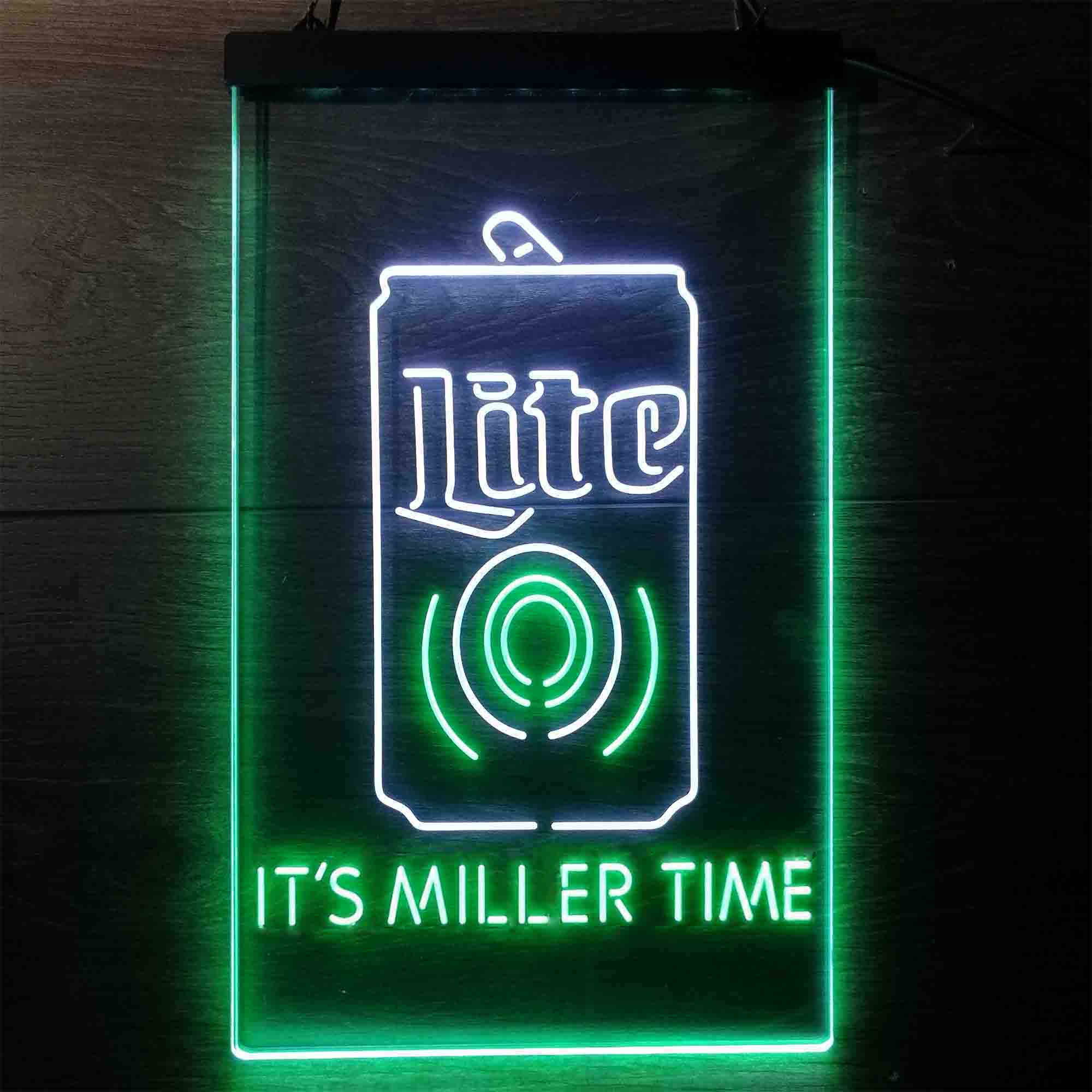 It's Miller Time Bottle Vertical Beer Neon-Like LED Sign