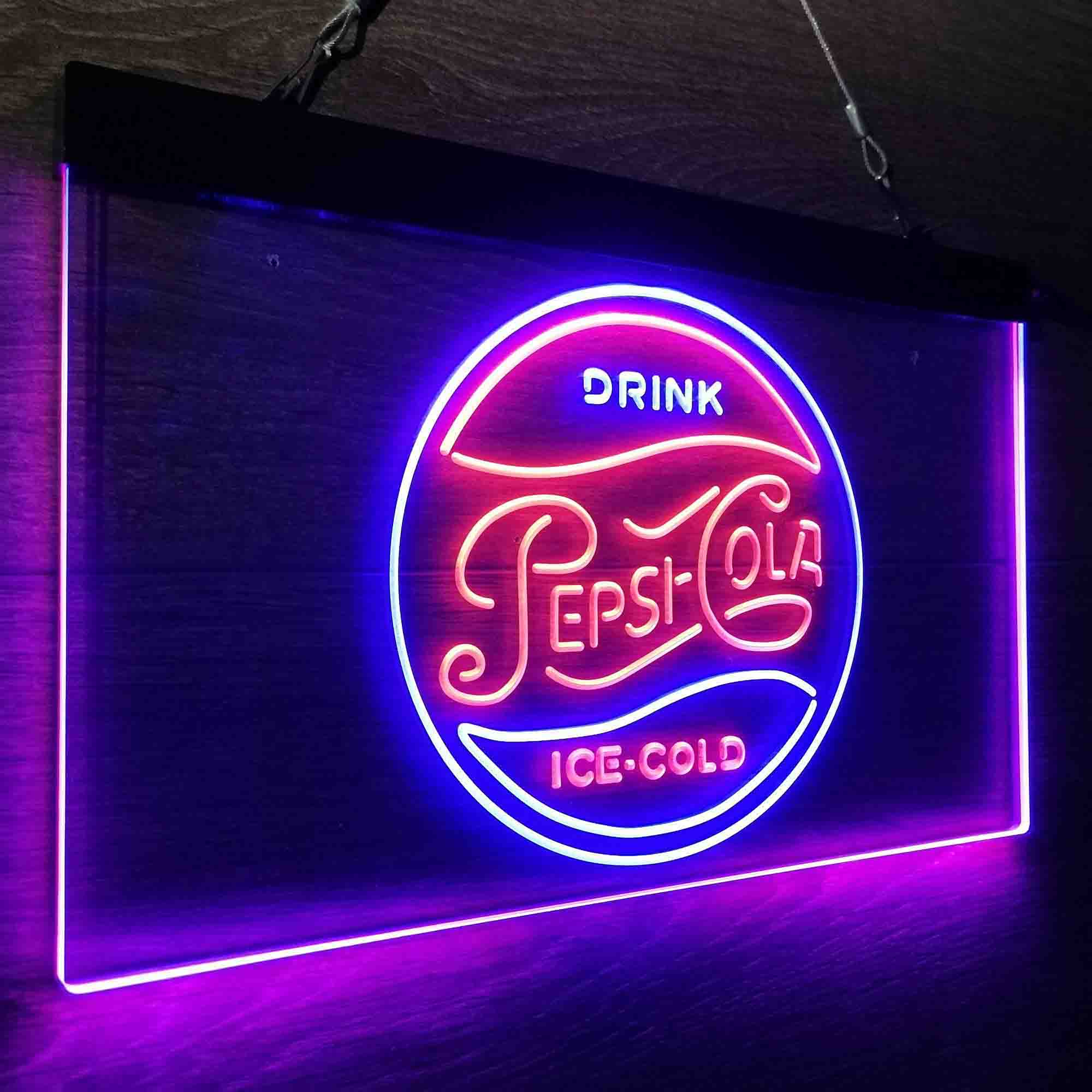 Drink Ice-Cold Pepsi Cola Neon-Like LED Sign