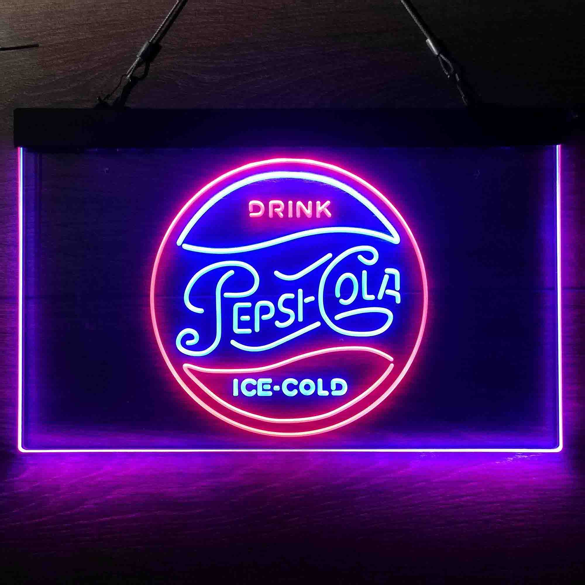 Drink Ice-Cold Pepsi Cola Neon-Like LED Sign