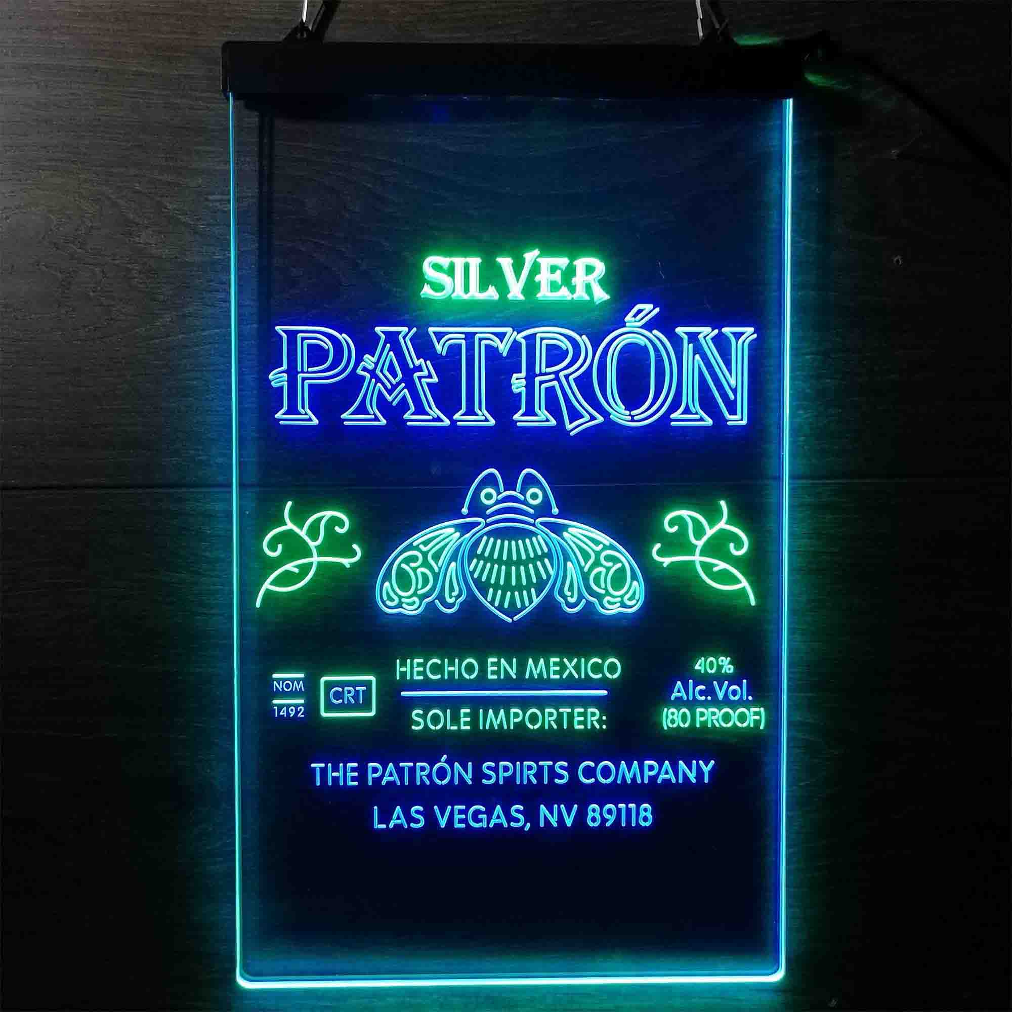 Patron Silver Tequila Wine Neon-Like LED Sign