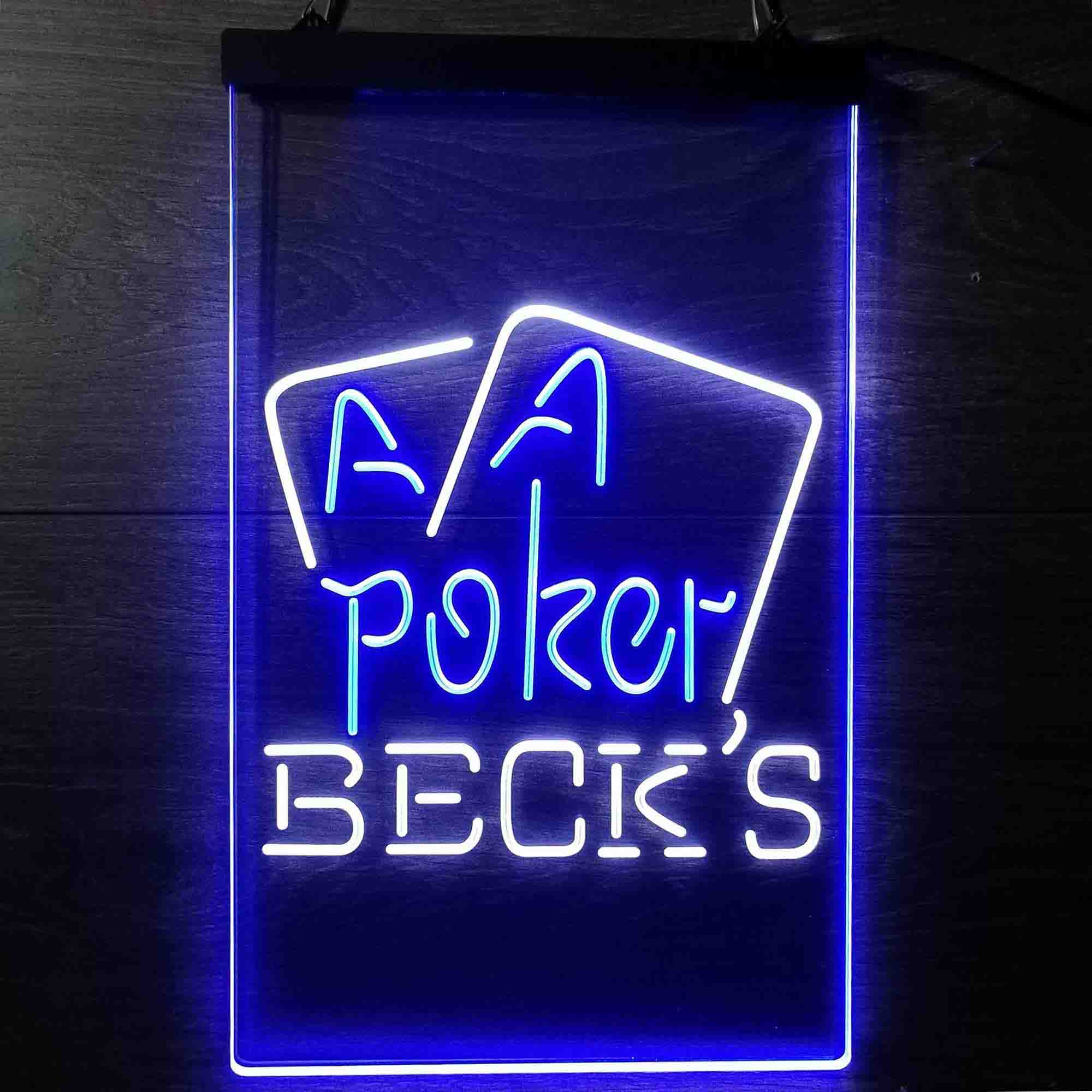 Beck's Poker Beer Dual Color LED Neon Sign ProLedSign