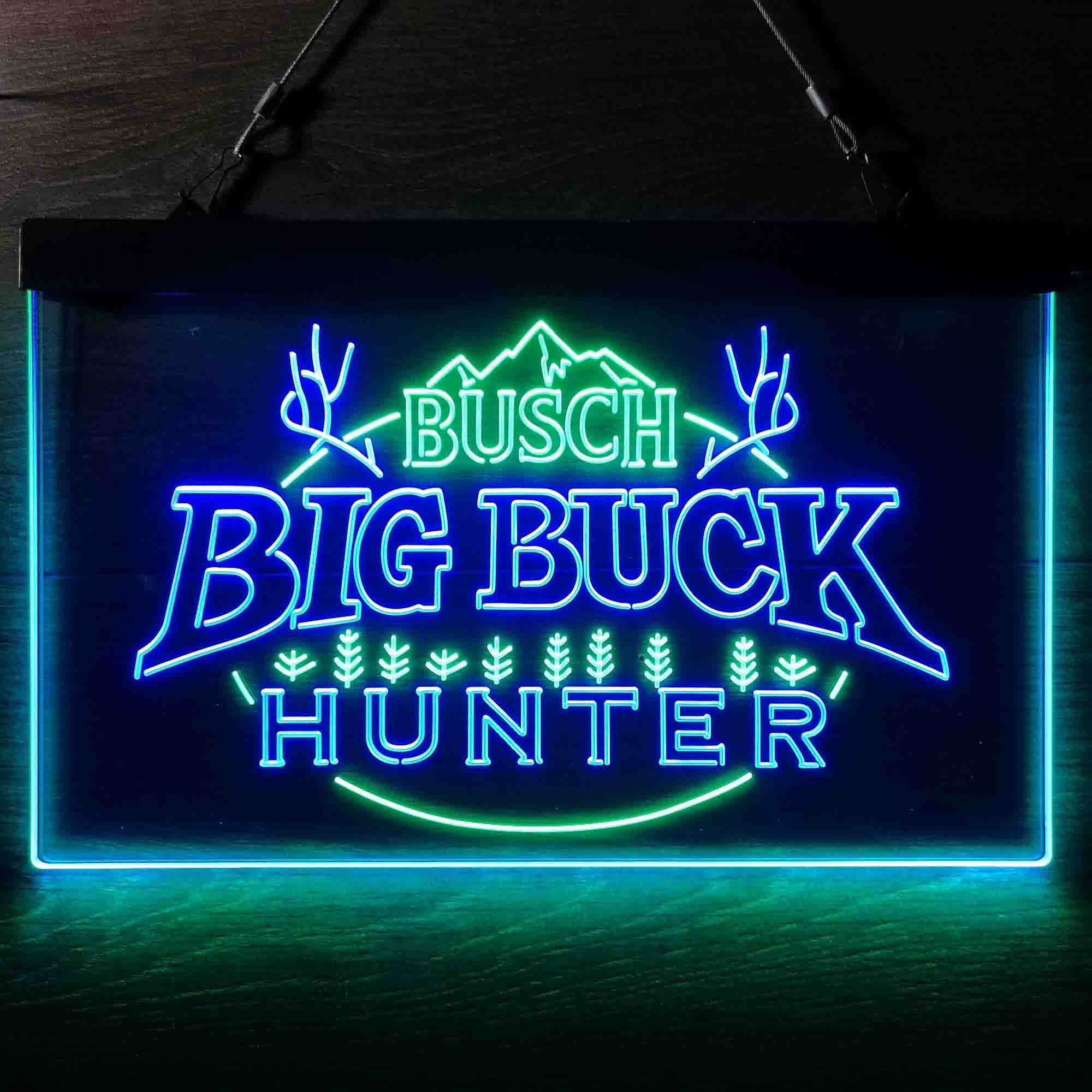 Busch Big Buck Deer Hunter Neon-Like LED Sign - ProLedSign