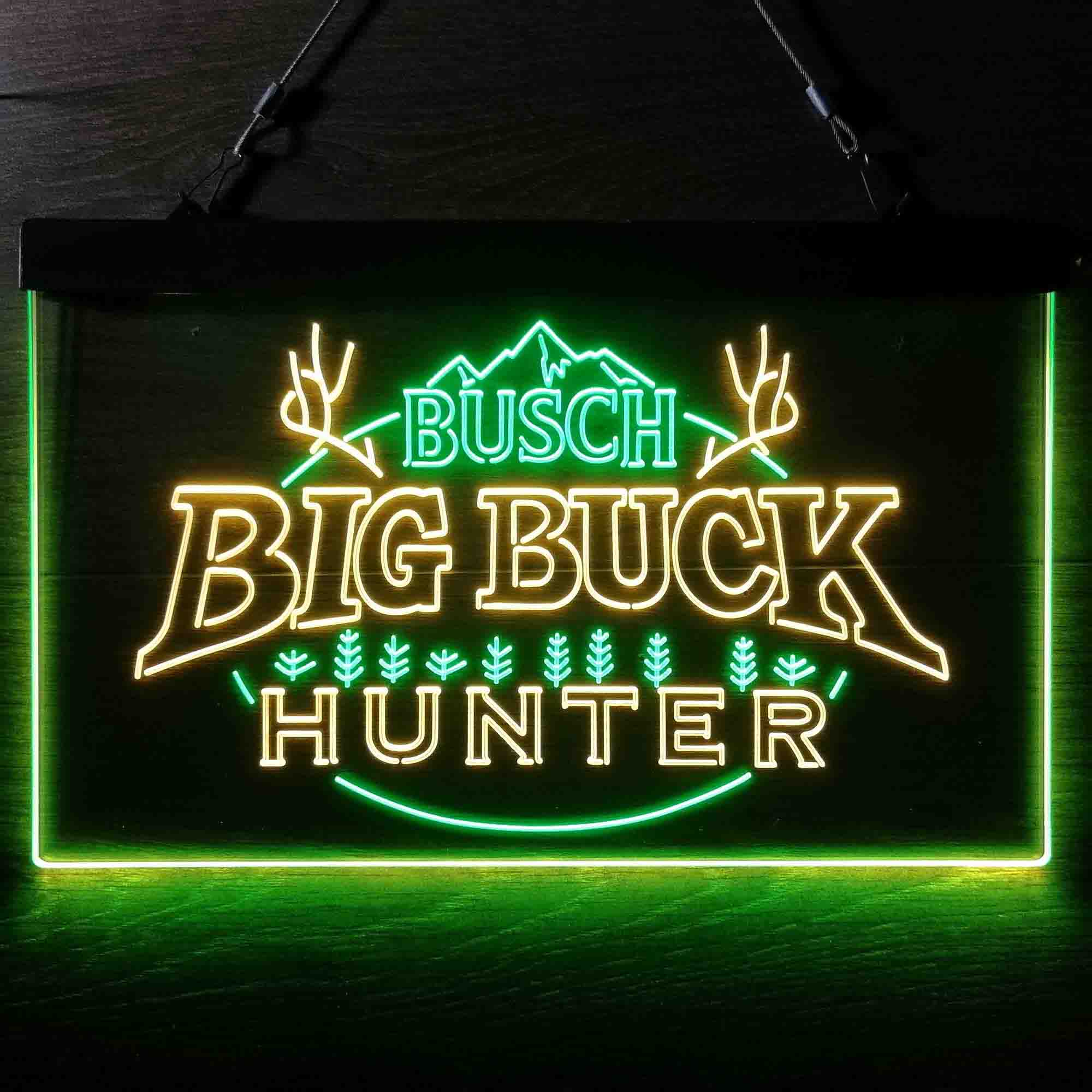 Busch Big Buck Deer Hunter Neon-Like LED Sign - ProLedSign