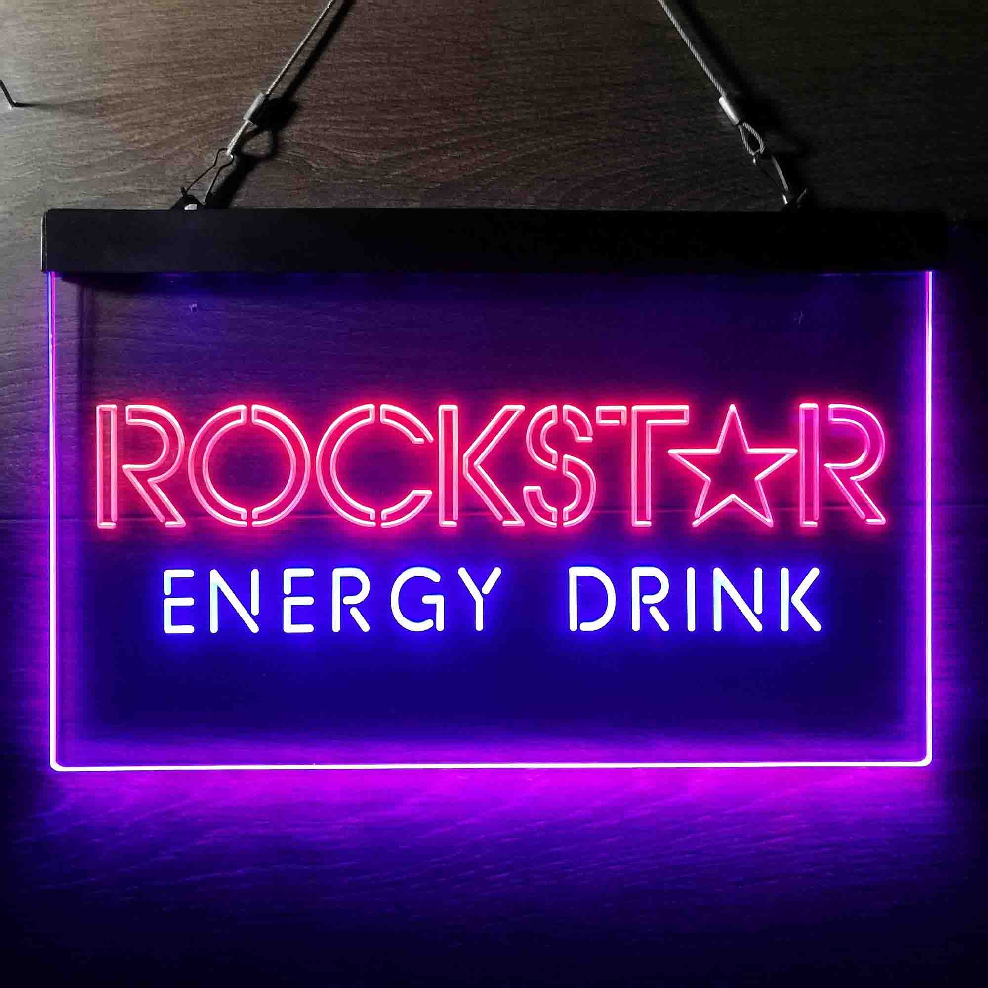 Rockstar Energy Drink Dual Color LED Neon Sign ProLedSign