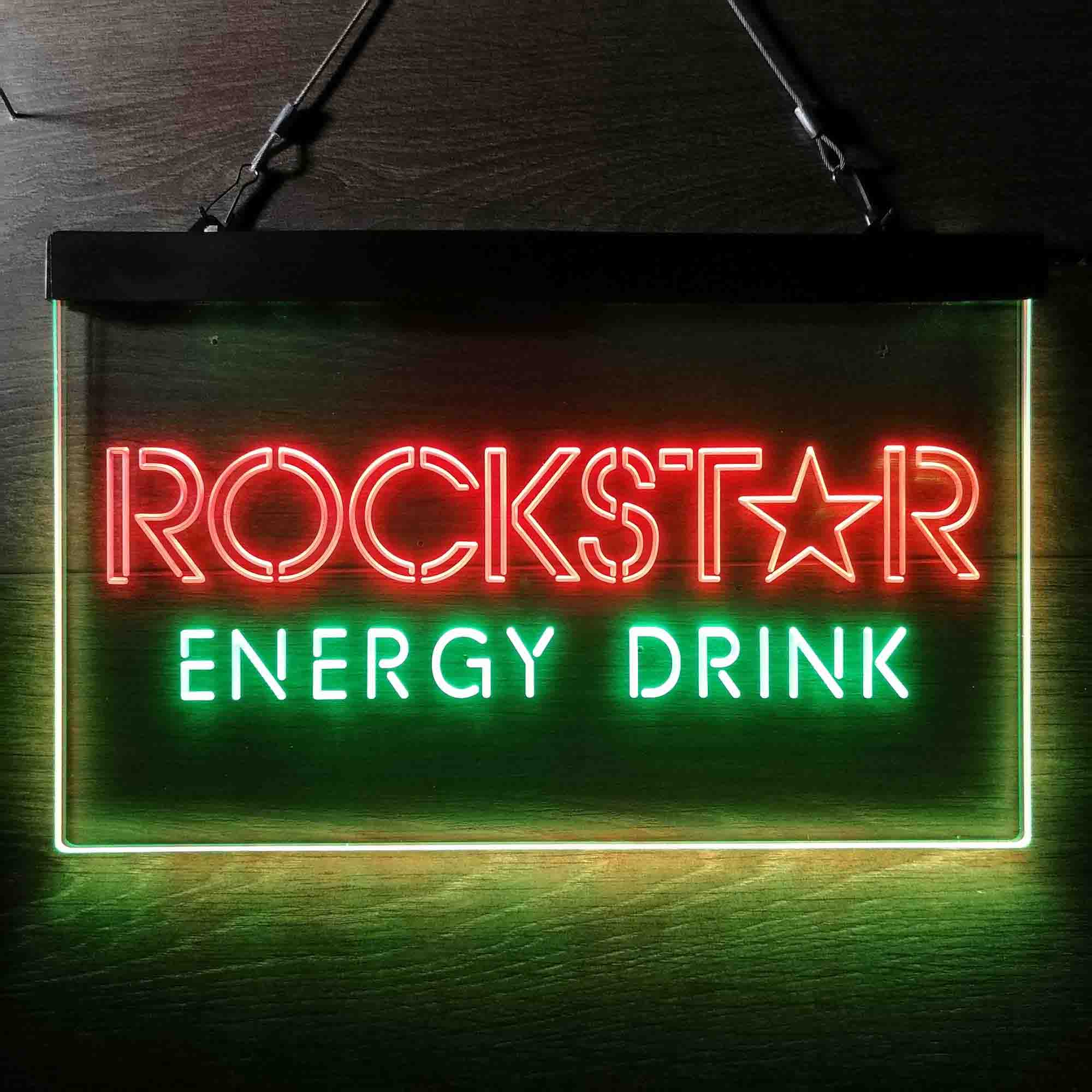 Rockstar Energy Drink Dual Color LED Neon Sign ProLedSign