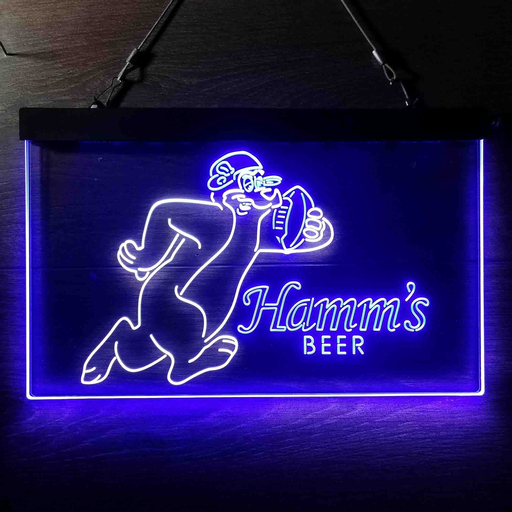 Hamm's Beer Bear Football Neon-Like LED Sign